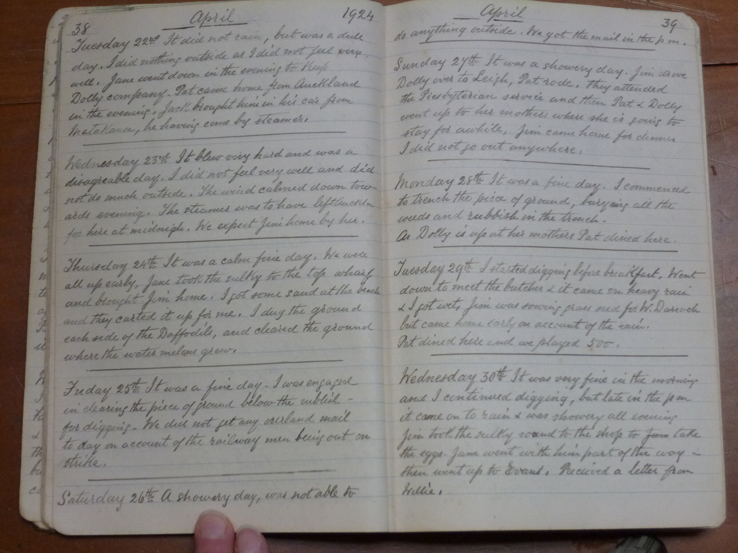 Original CS Clarke diary page