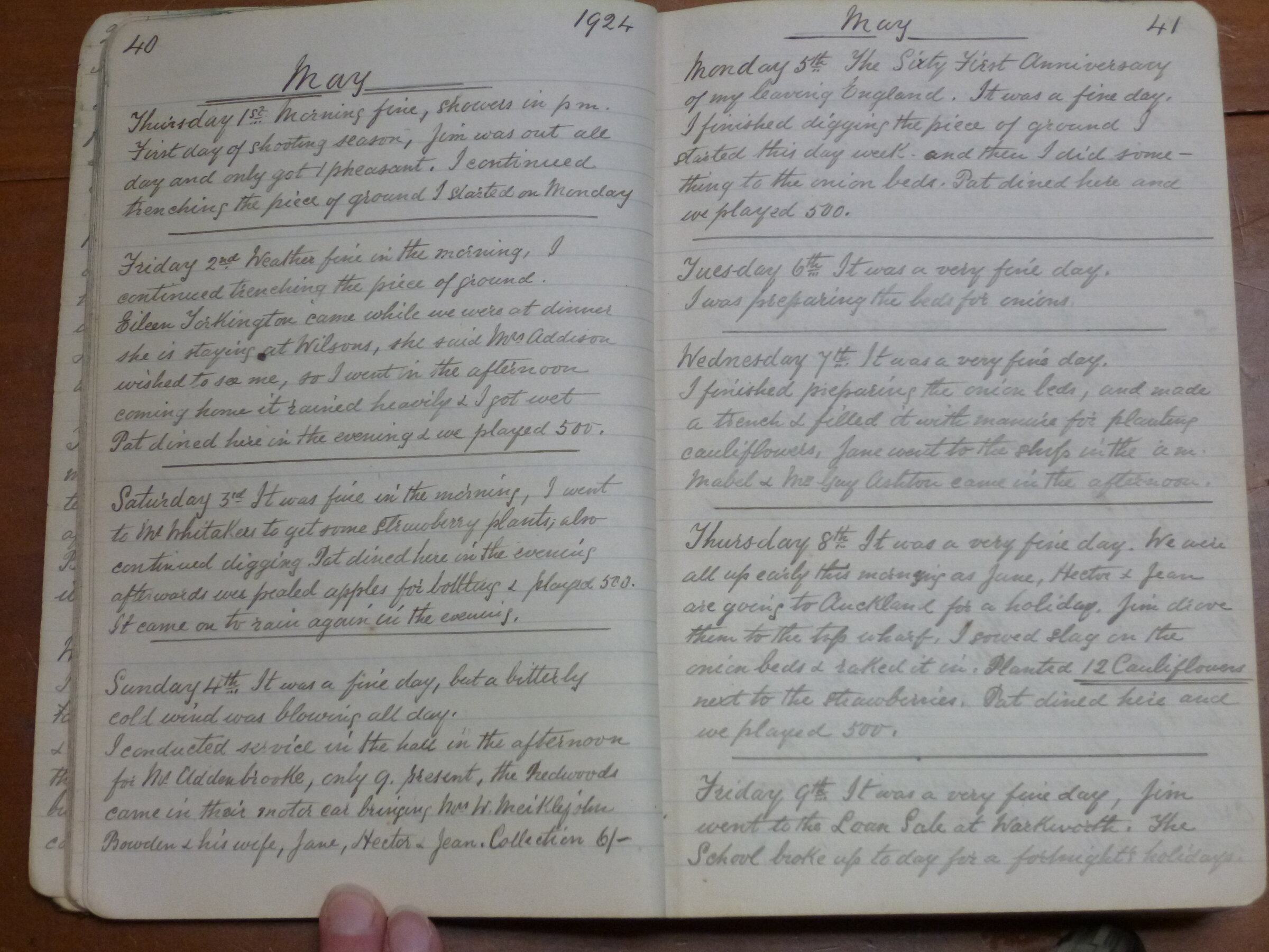 Original CS Clarke diary page