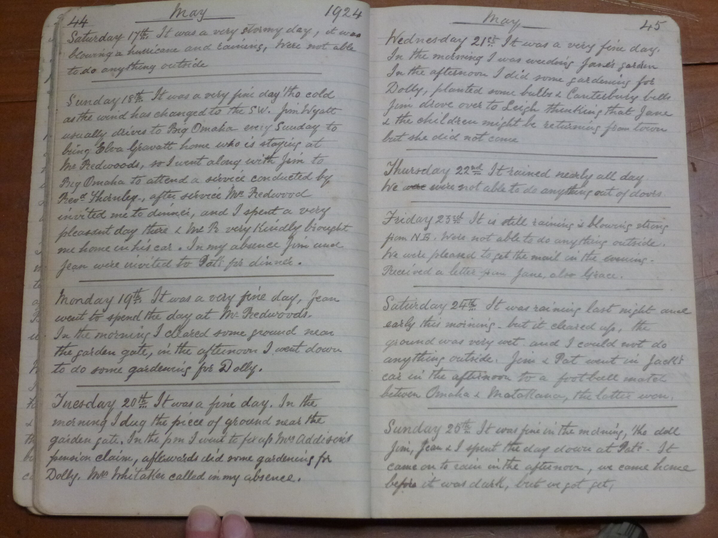 Original CS Clarke diary page