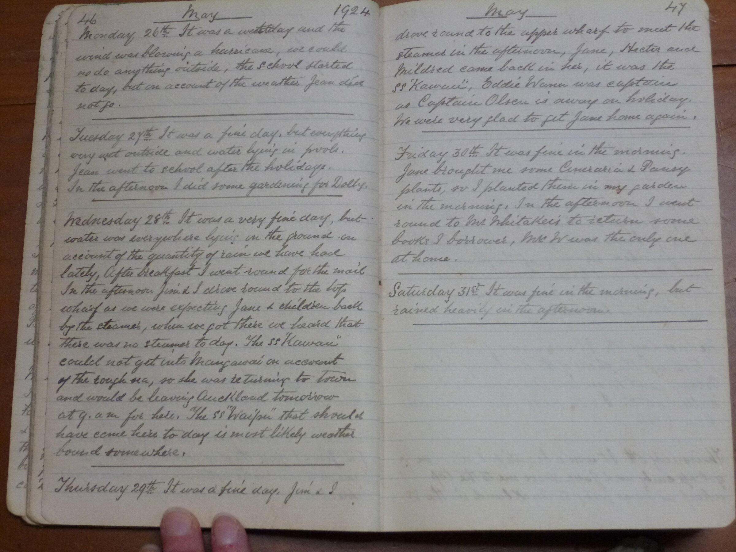 Original CS Clarke diary page