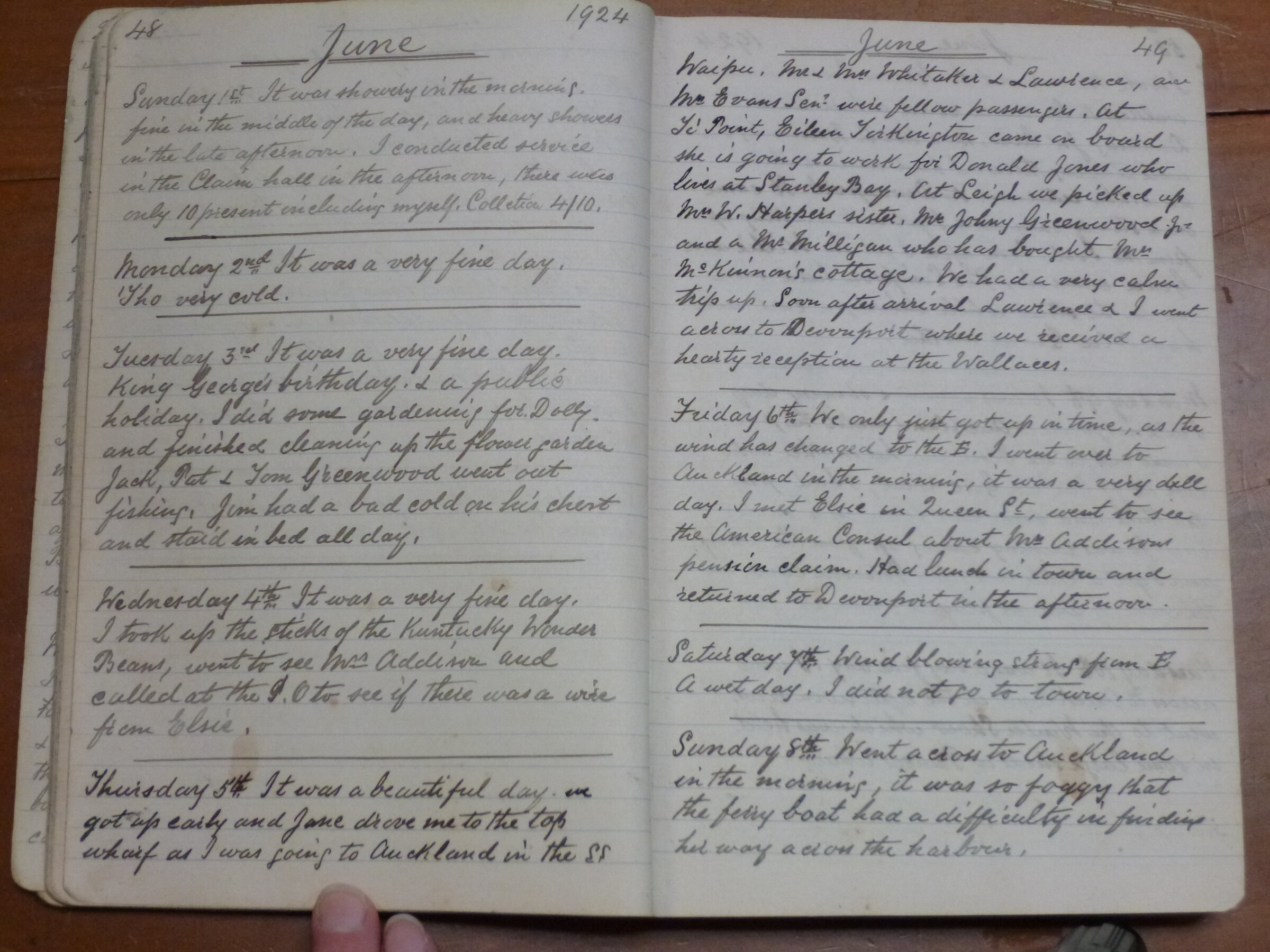 Original CS Clarke diary page