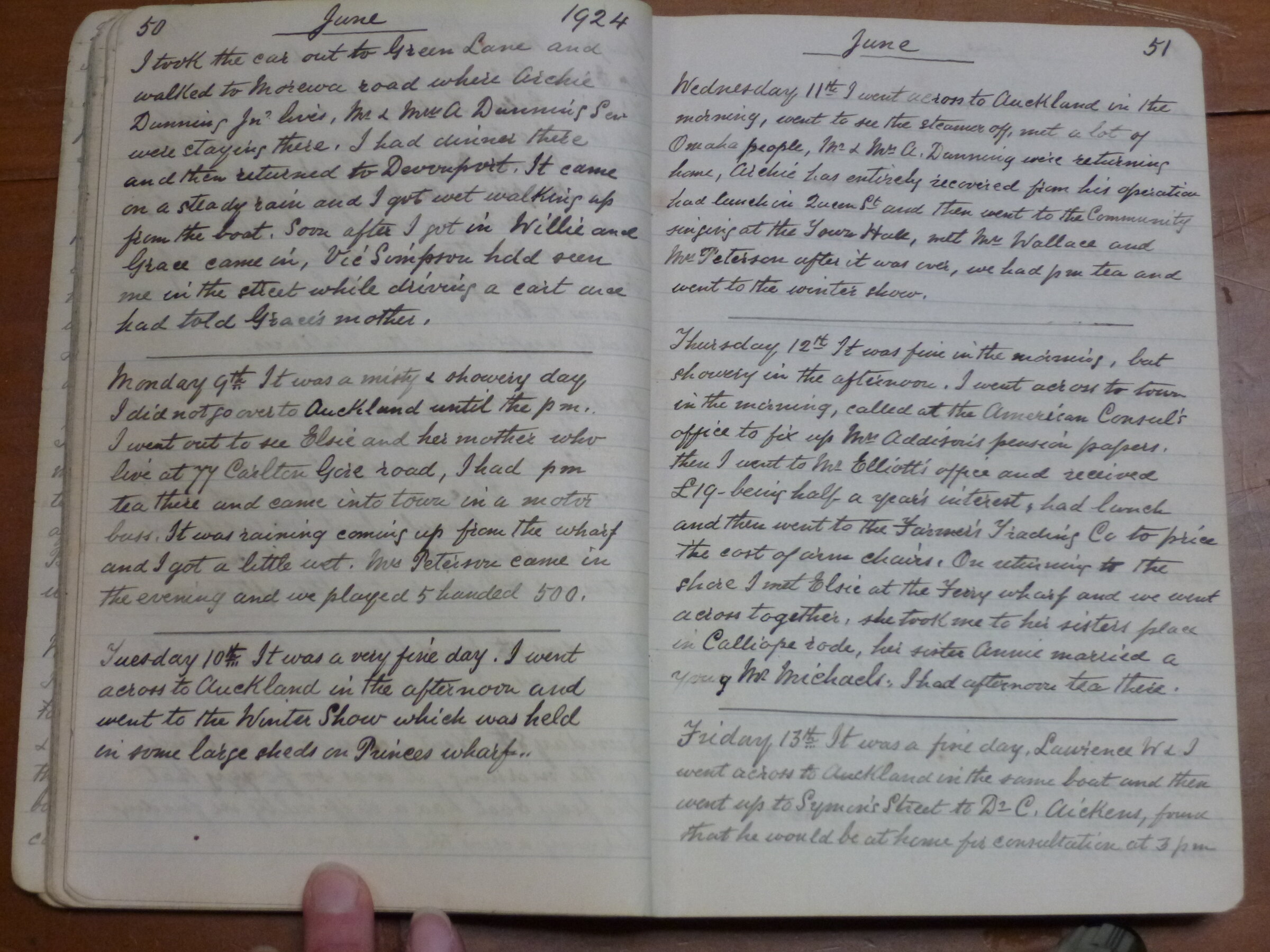 Original CS Clarke diary page