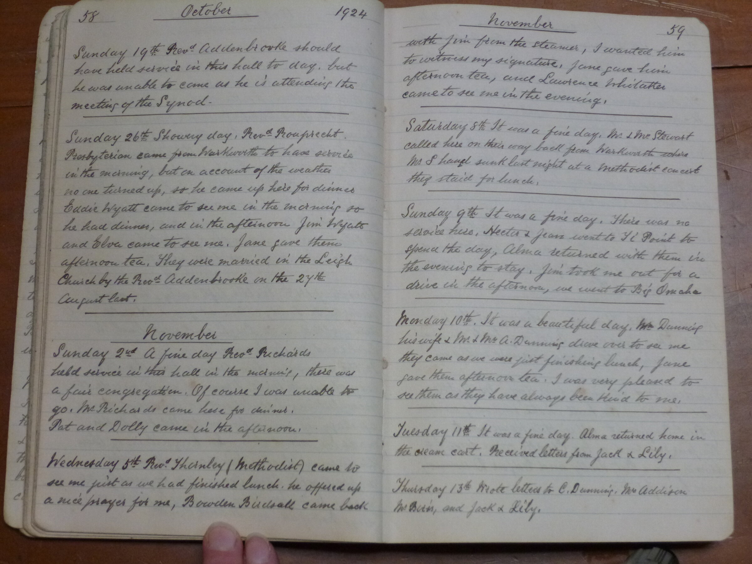 Original CS Clarke diary page
