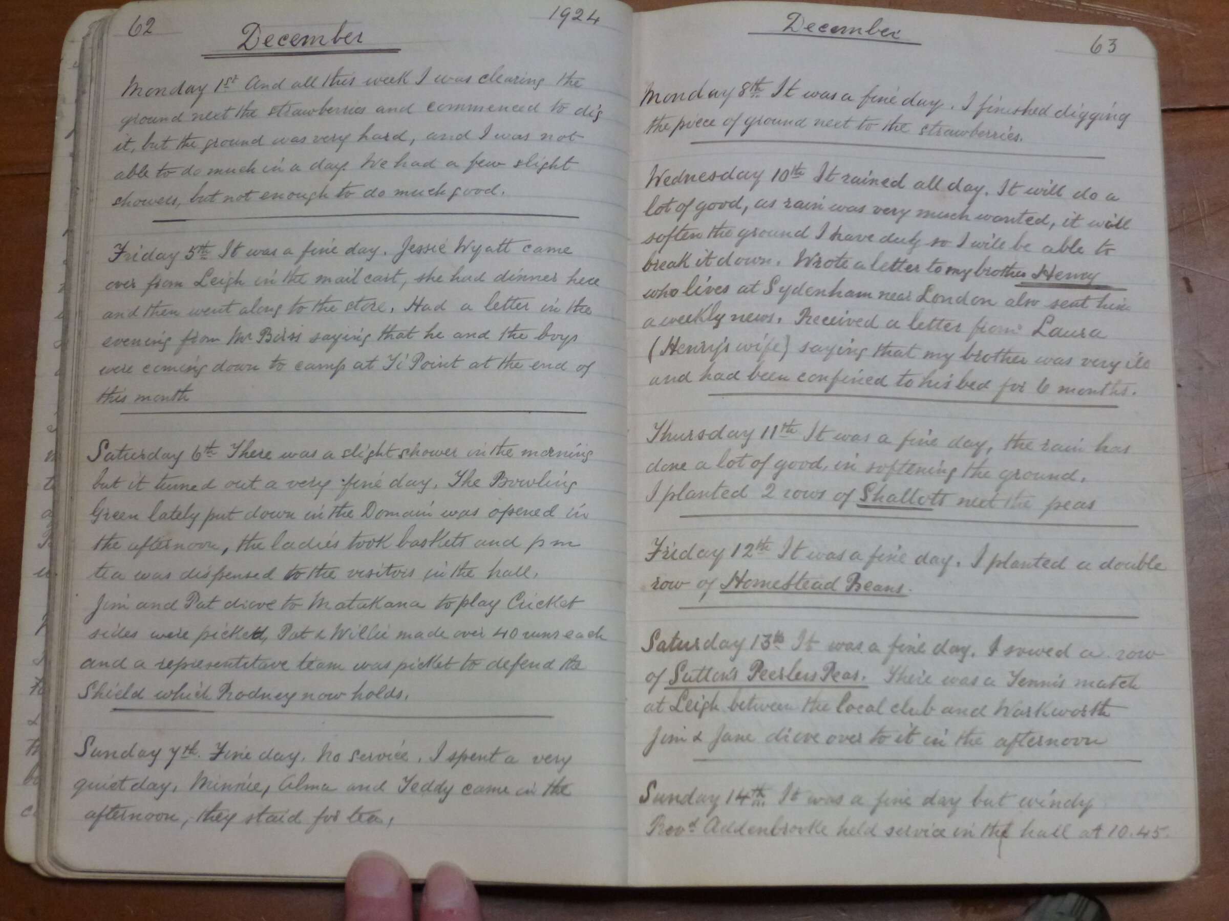 Original CS Clarke diary page