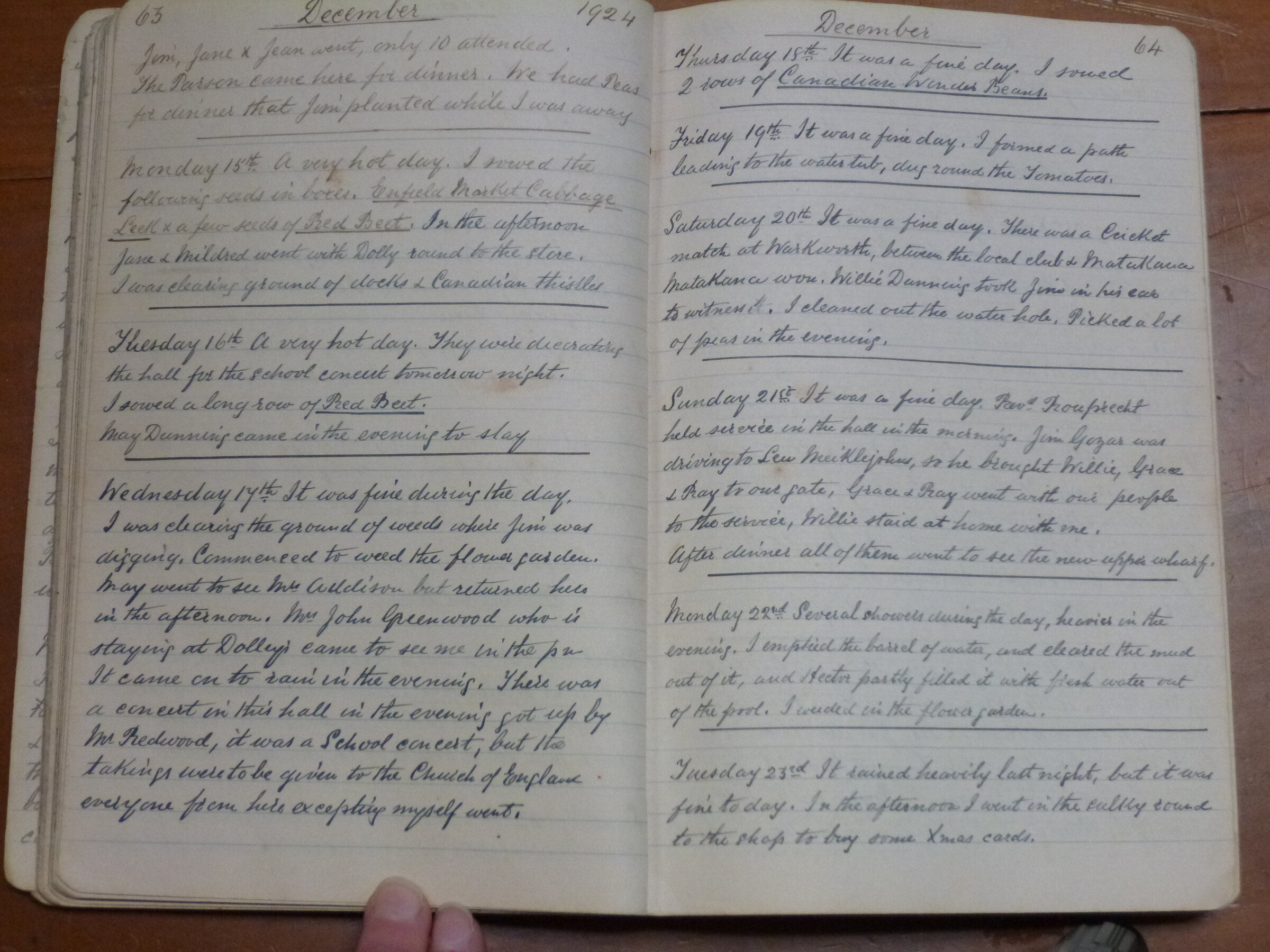 Original CS Clarke diary page