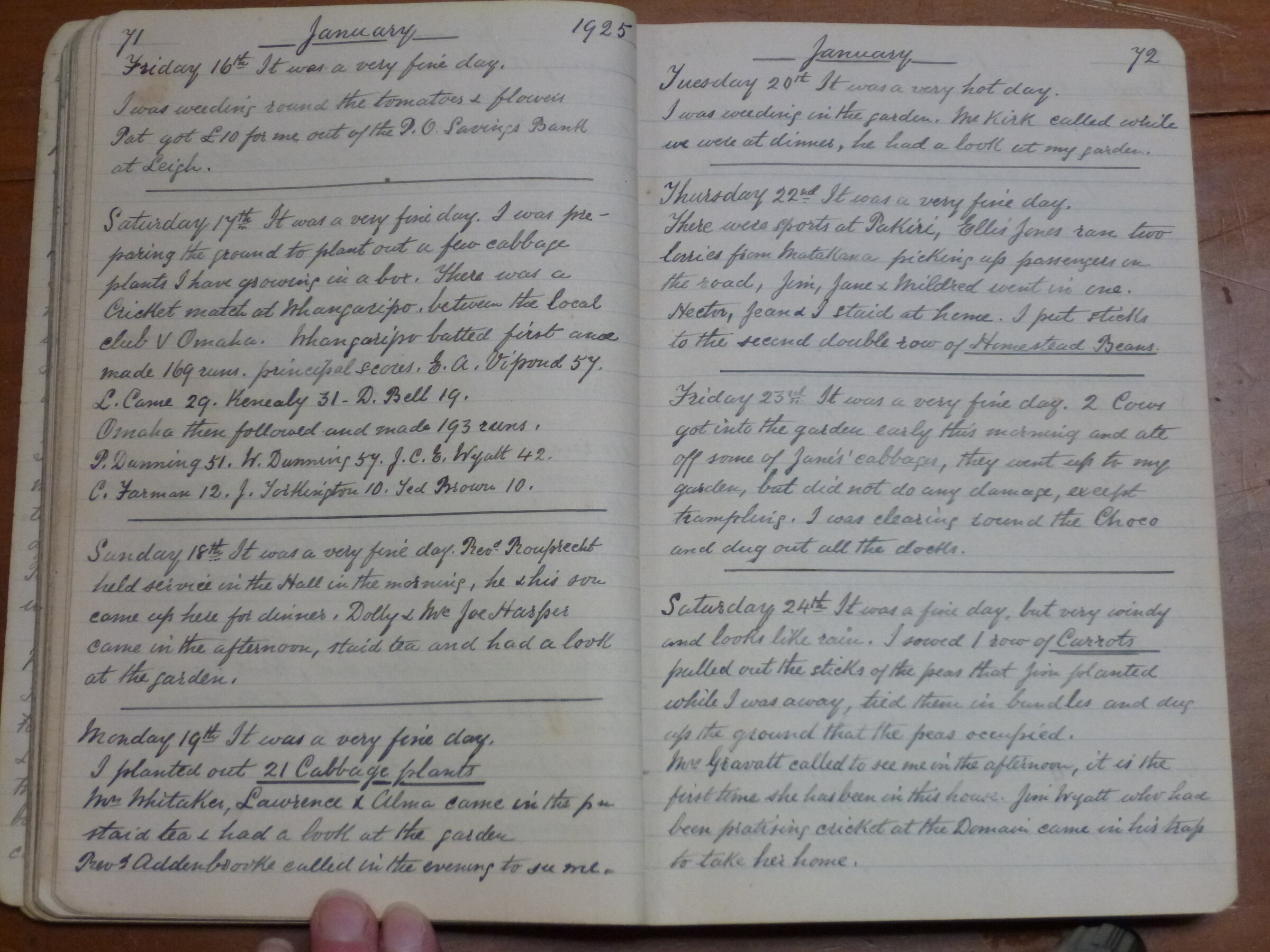 Original CS Clarke diary page