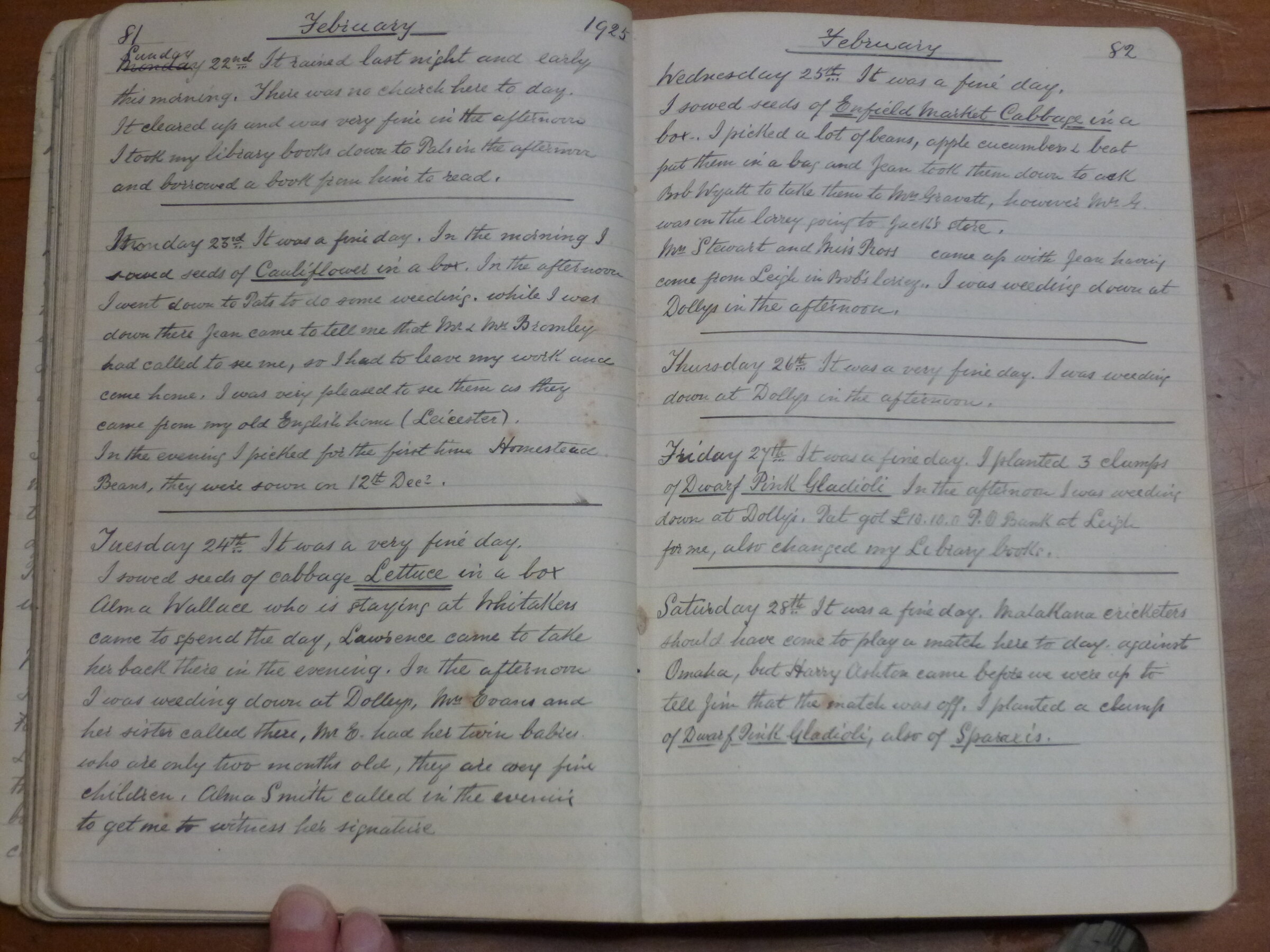 Original CS Clarke diary page