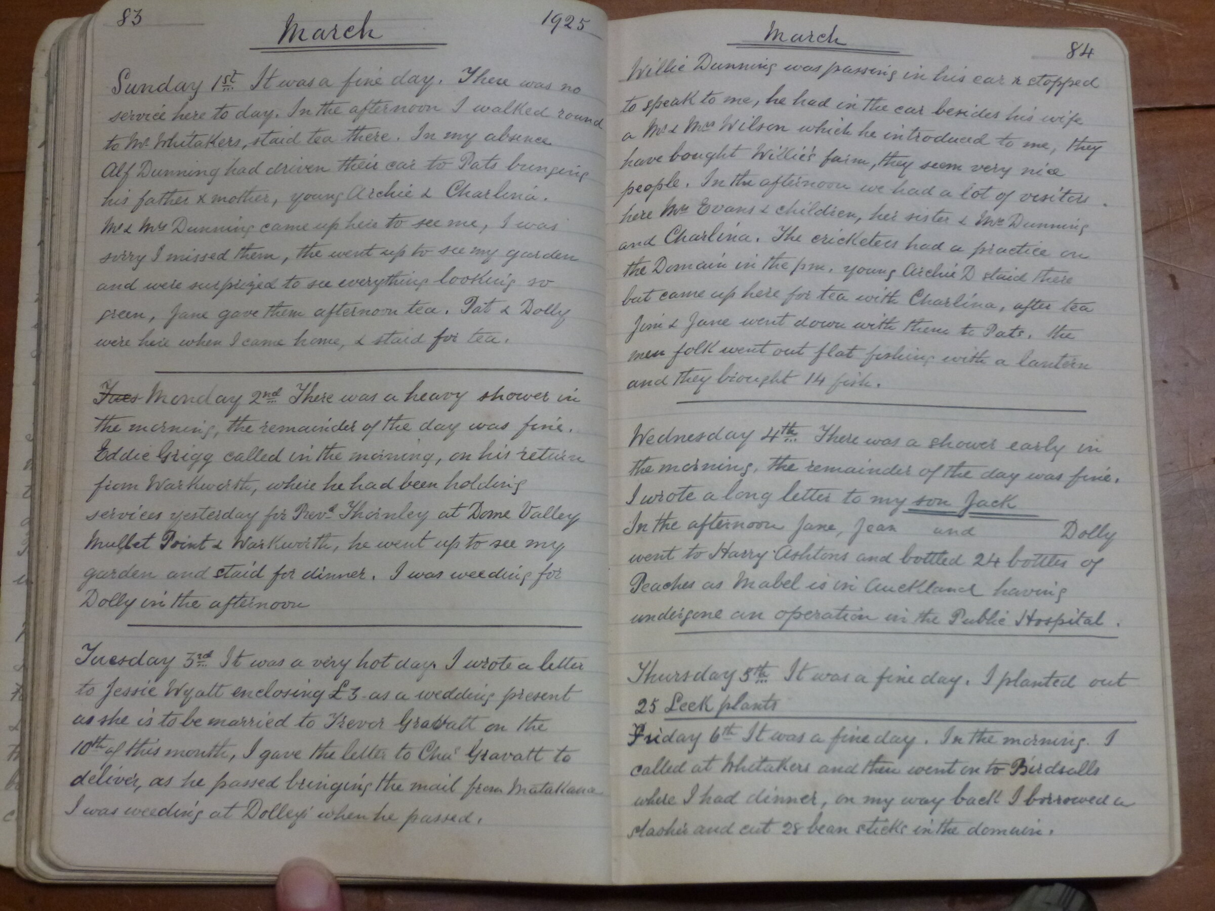 Original CS Clarke diary page