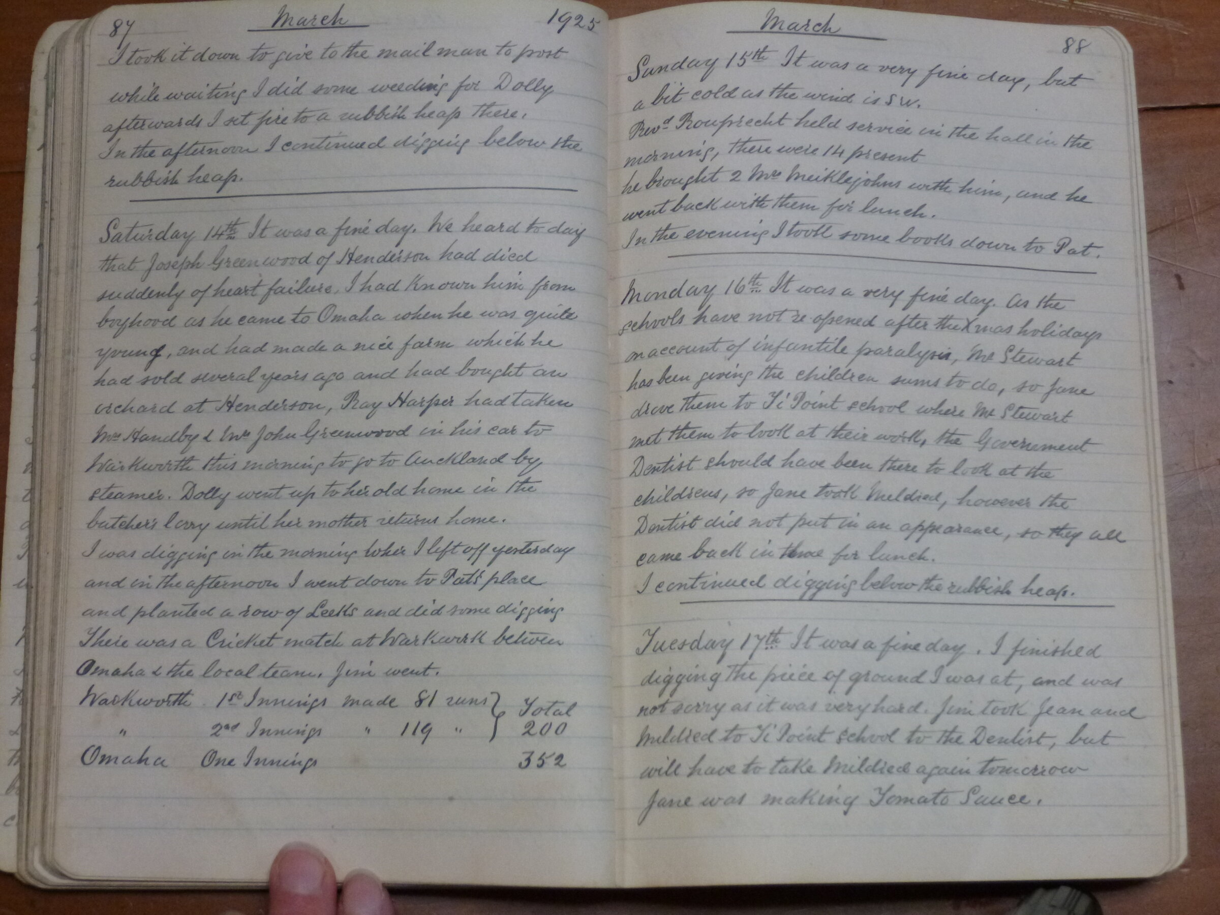 Original CS Clarke diary page
