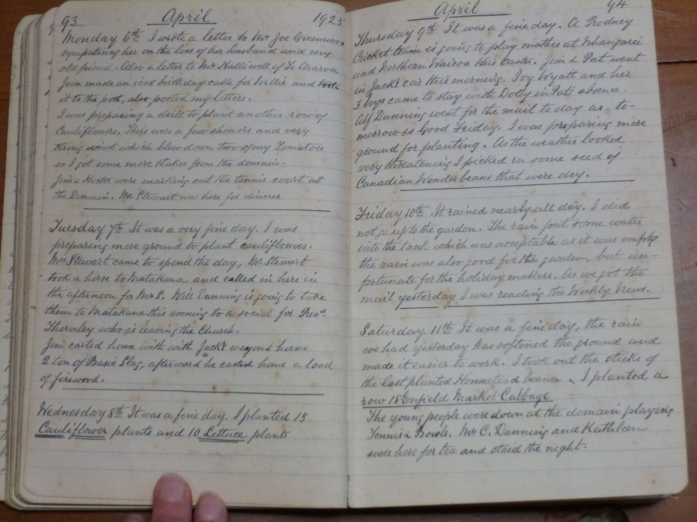 Original CS Clarke diary page