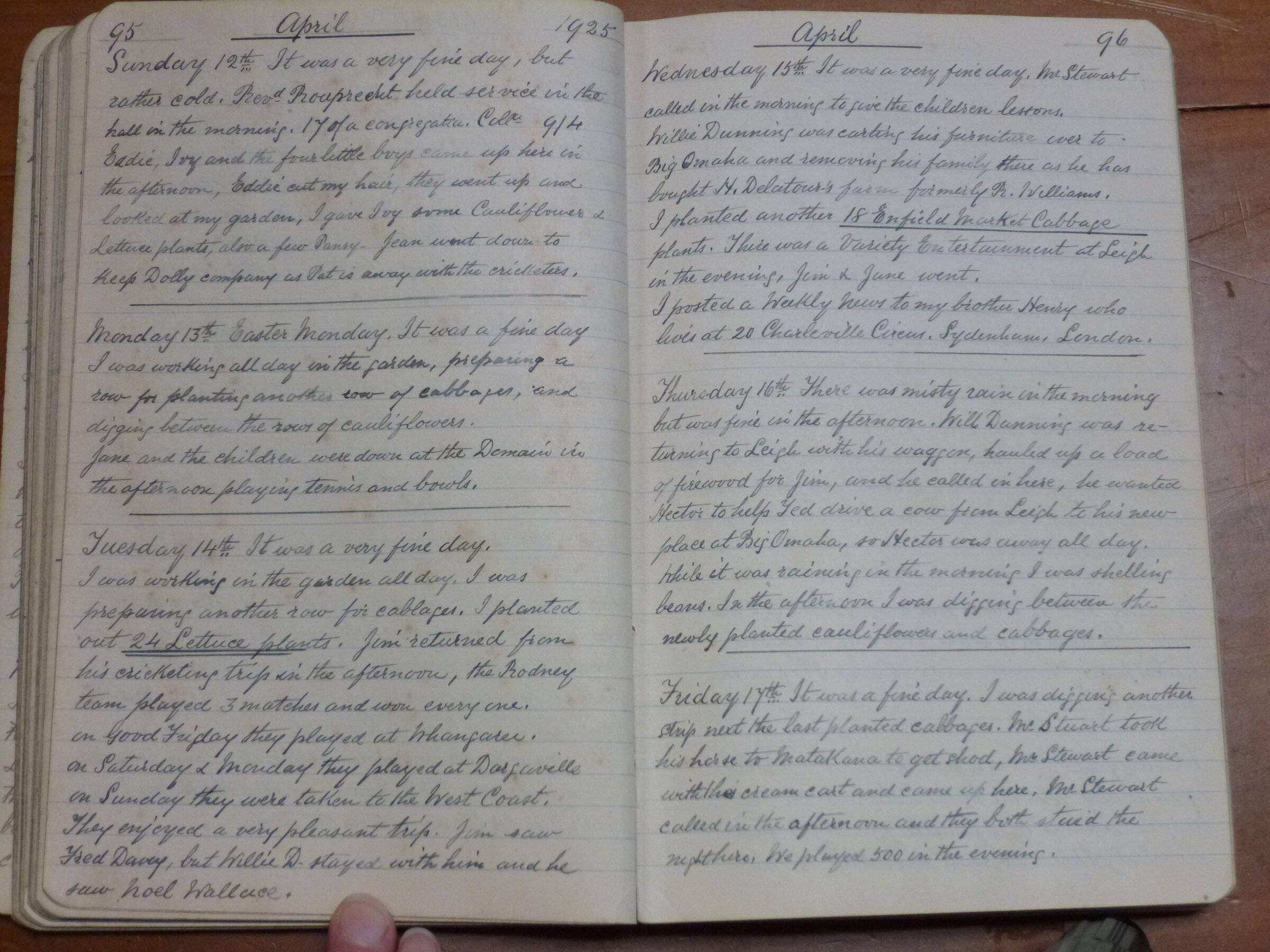 Original CS Clarke diary page