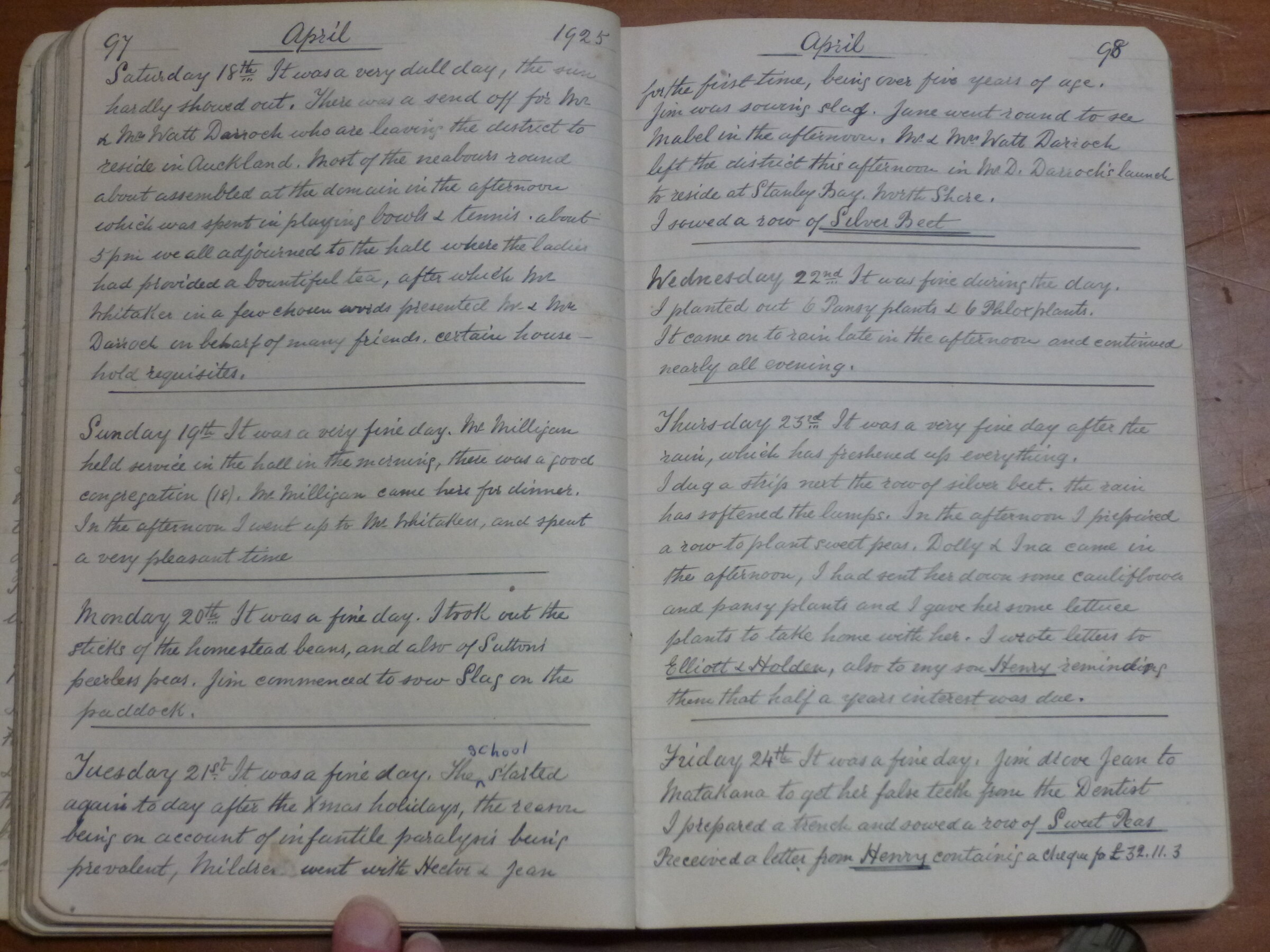 Original CS Clarke diary page
