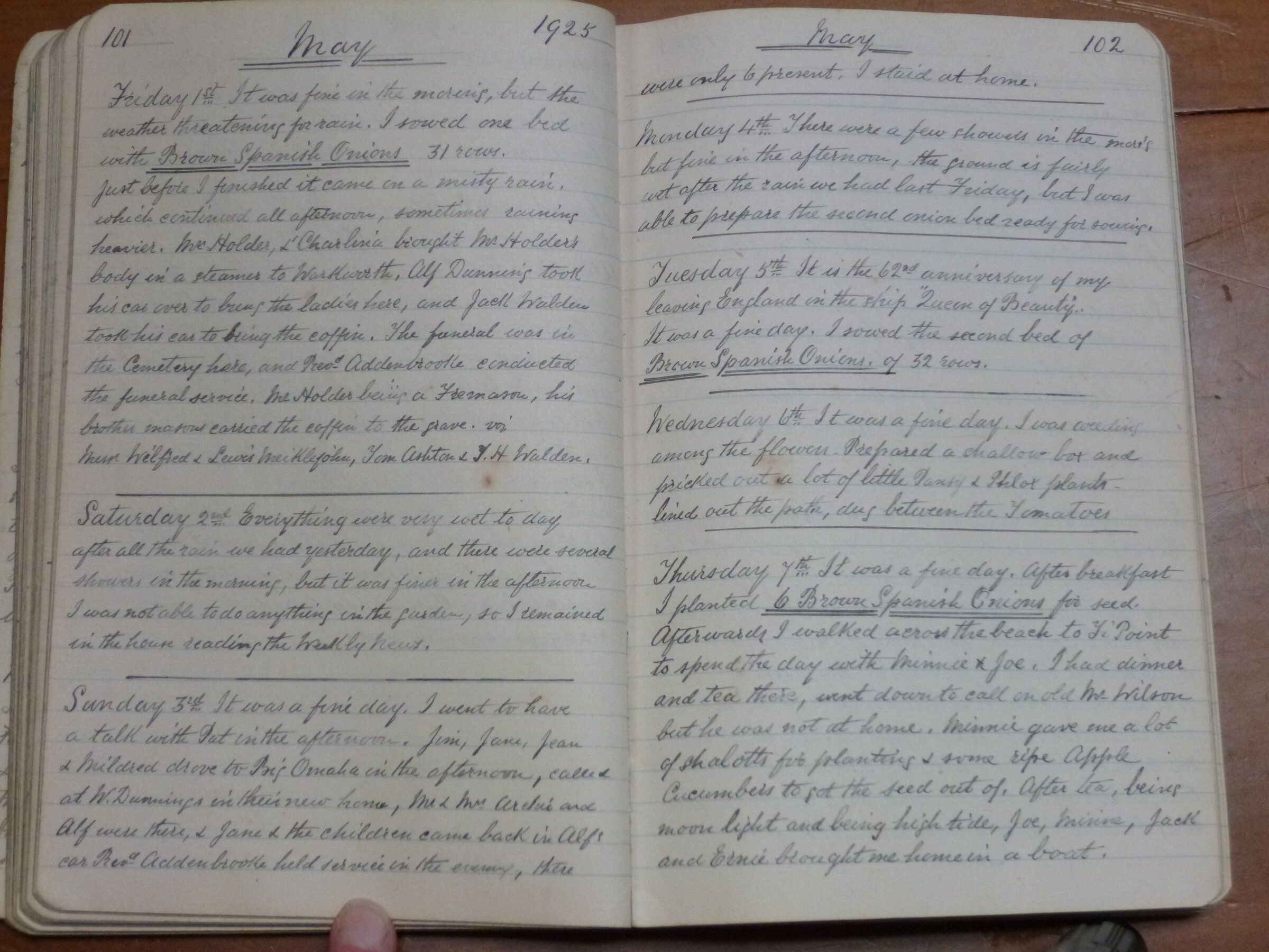 Original CS Clarke diary page