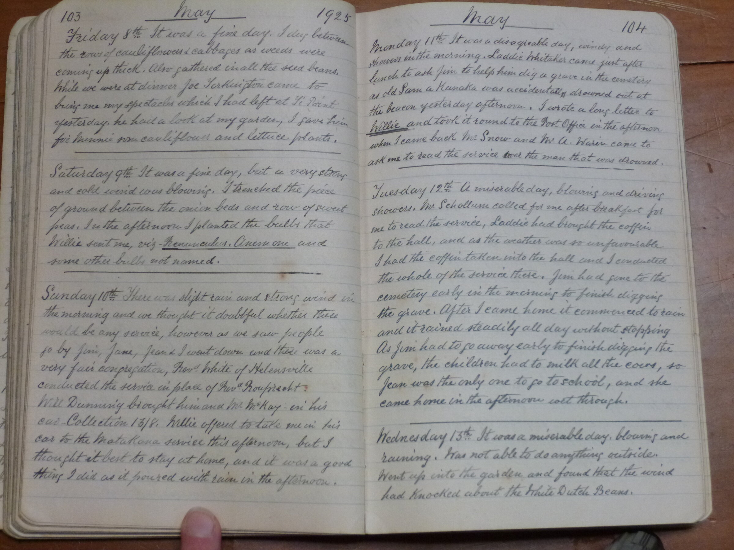 Original CS Clarke diary page
