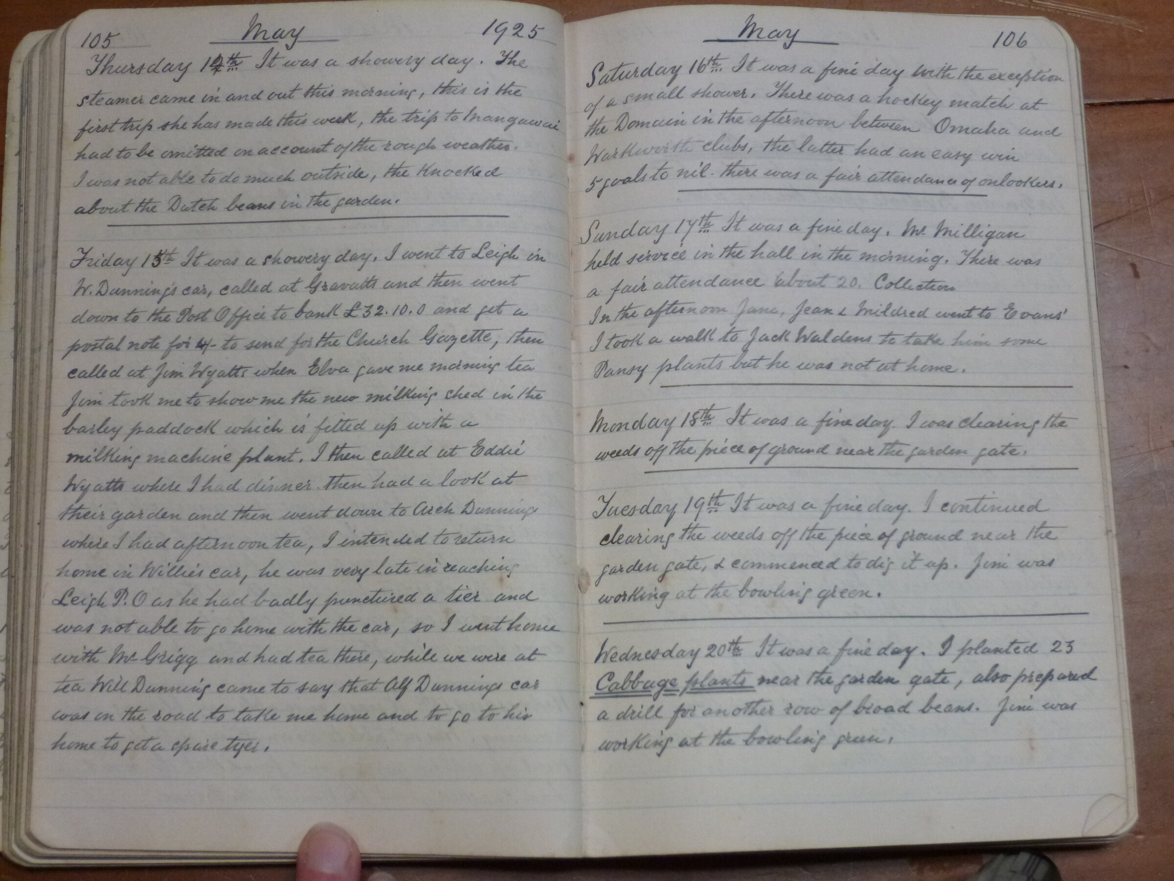 Original CS Clarke diary page