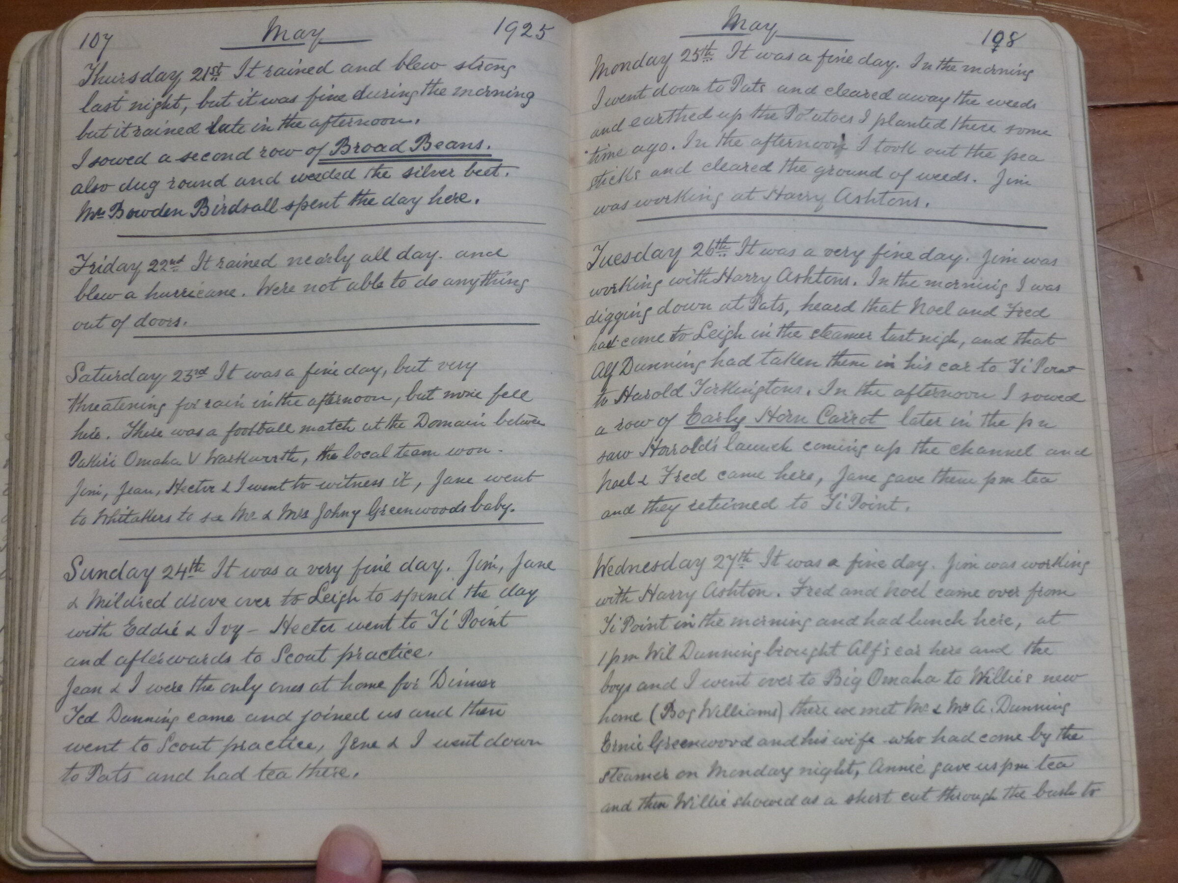 Original CS Clarke diary page