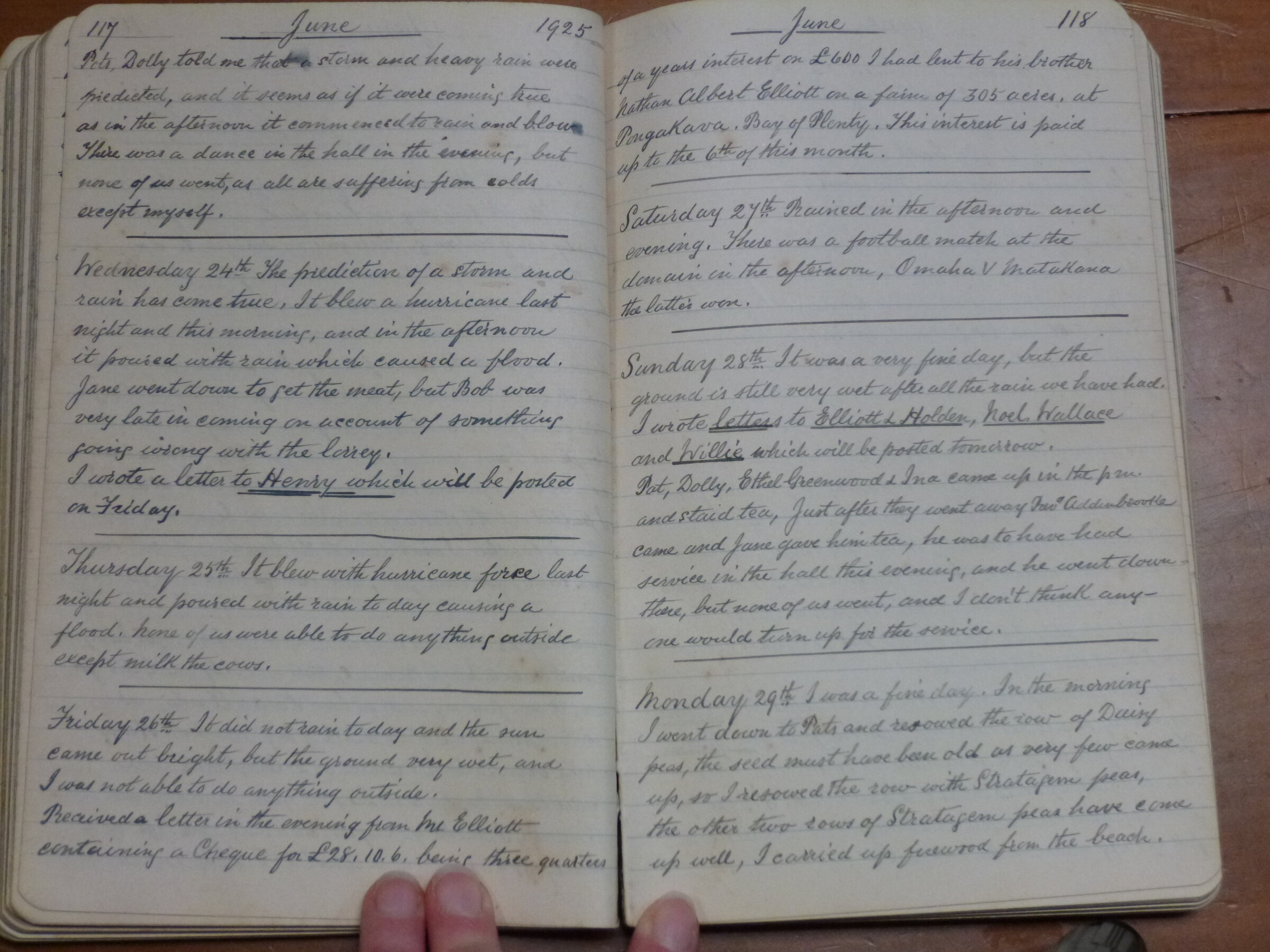 Original CS Clarke diary page