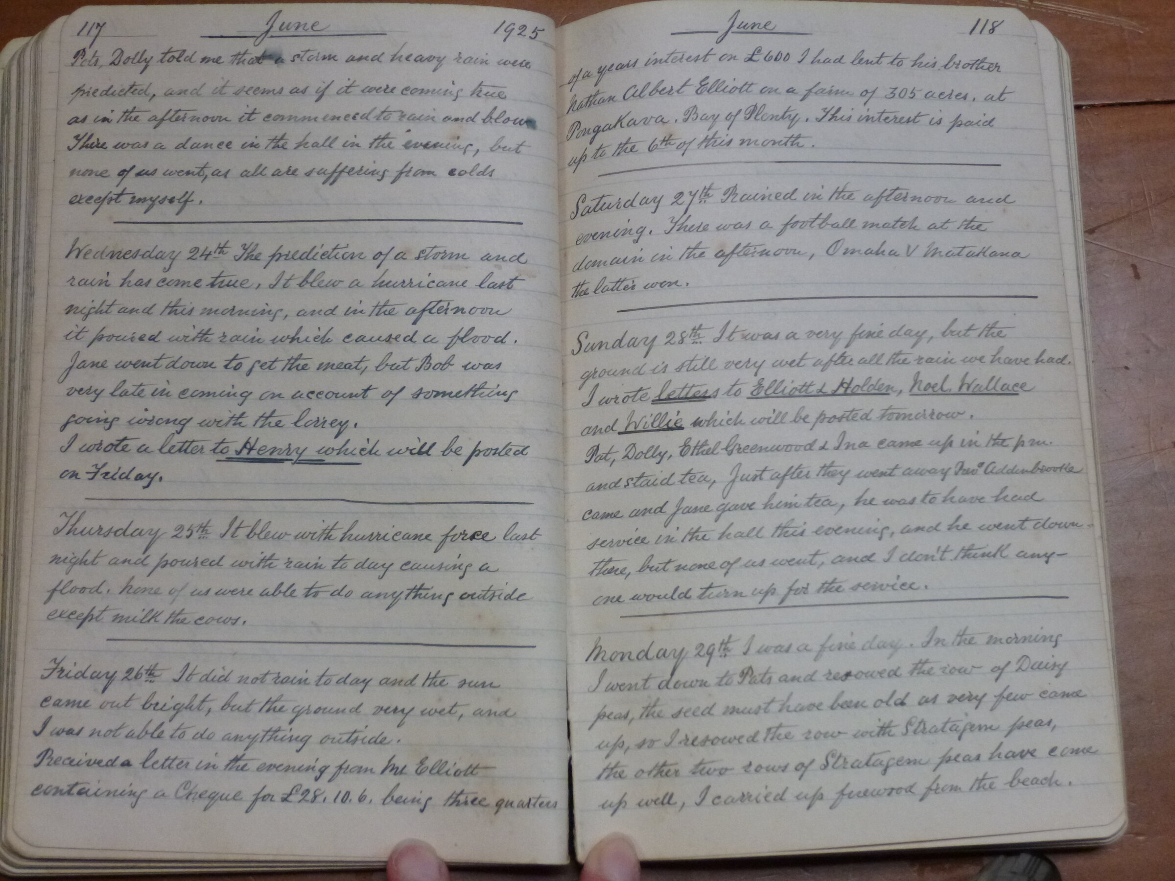 Original CS Clarke diary page