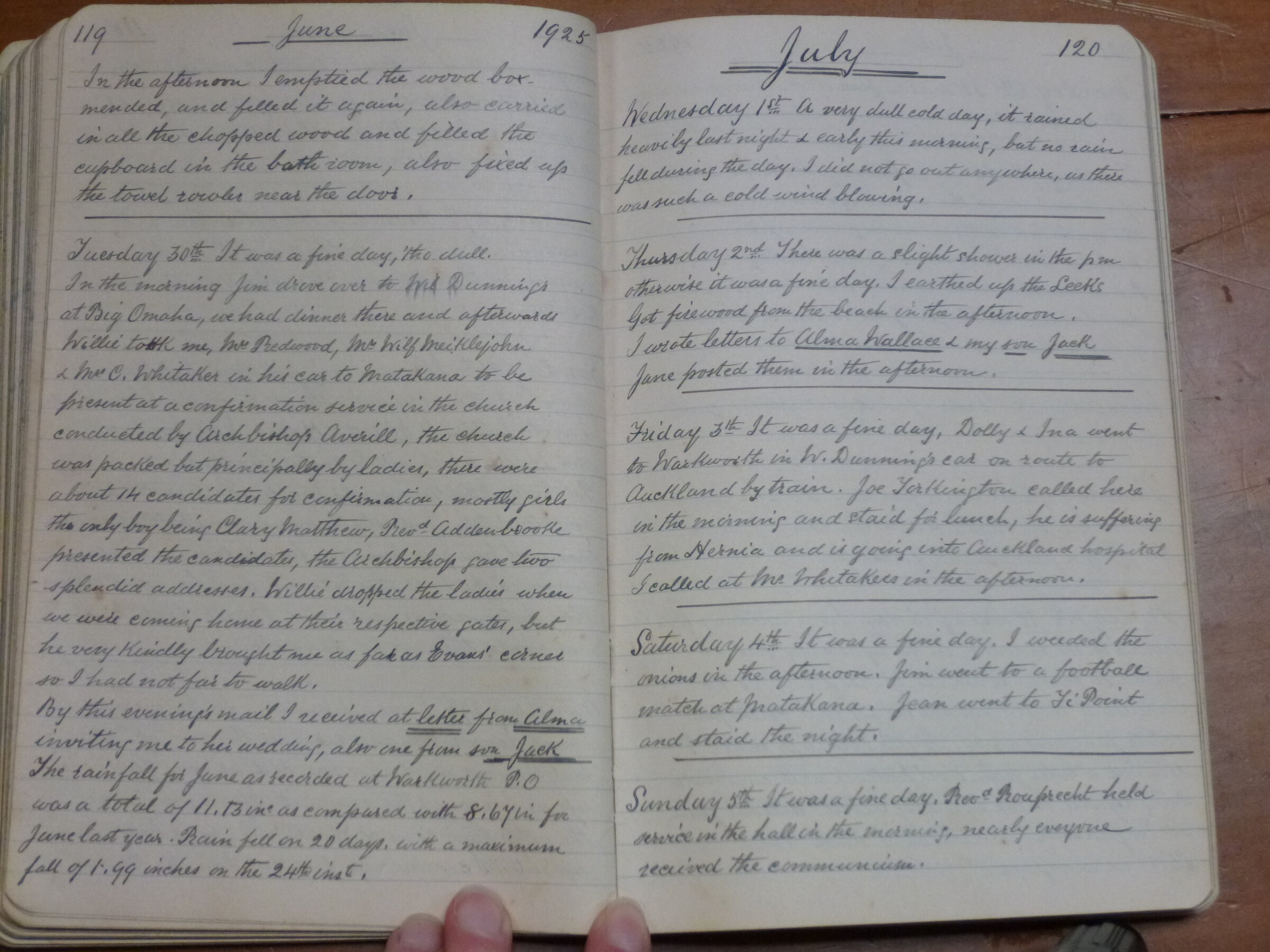 Original CS Clarke diary page