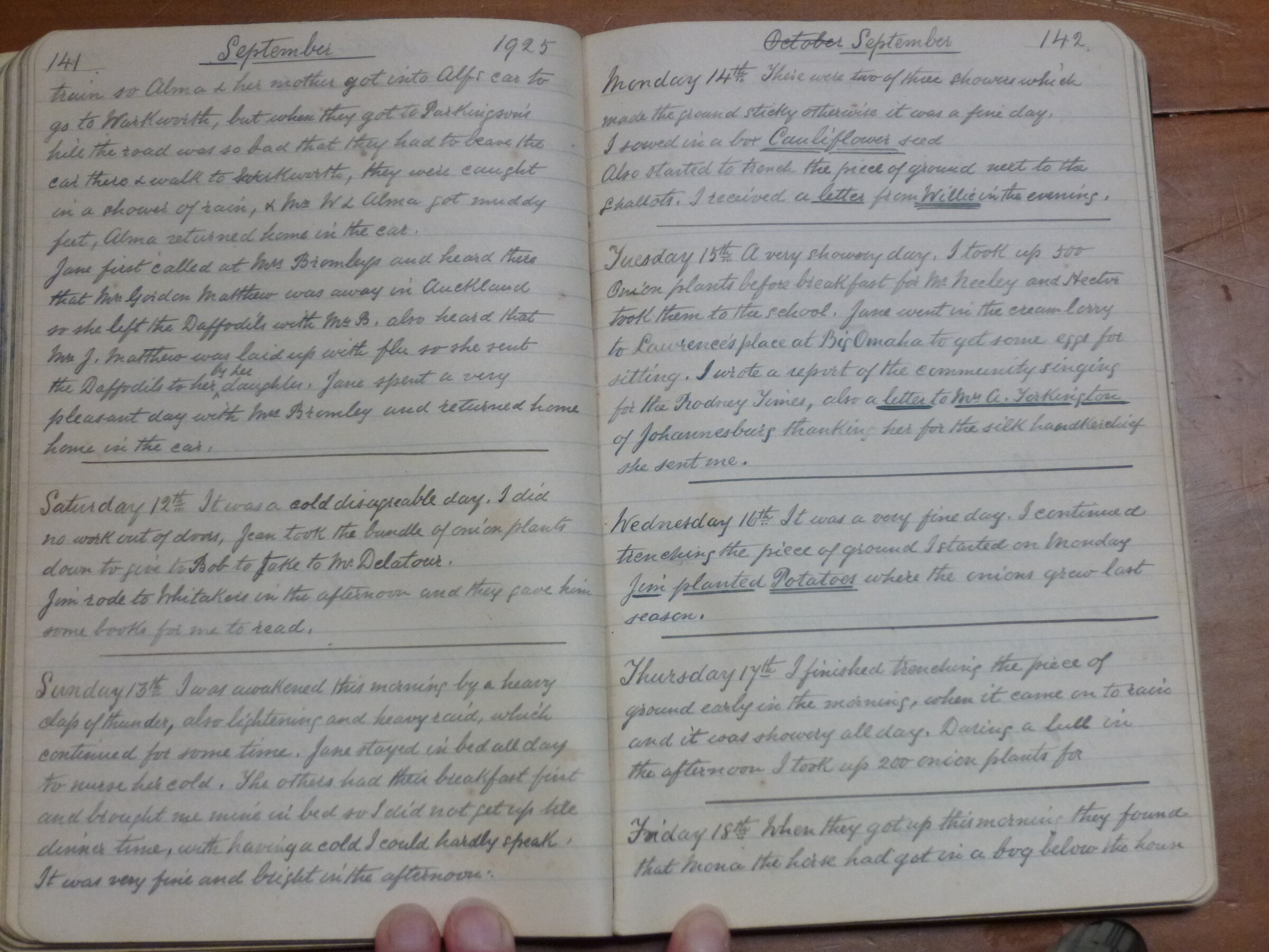 Original CS Clarke diary page
