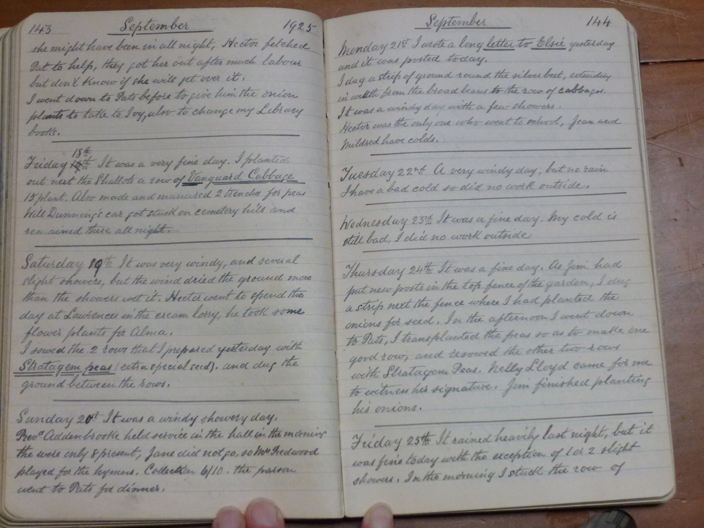 Original CS Clarke diary page