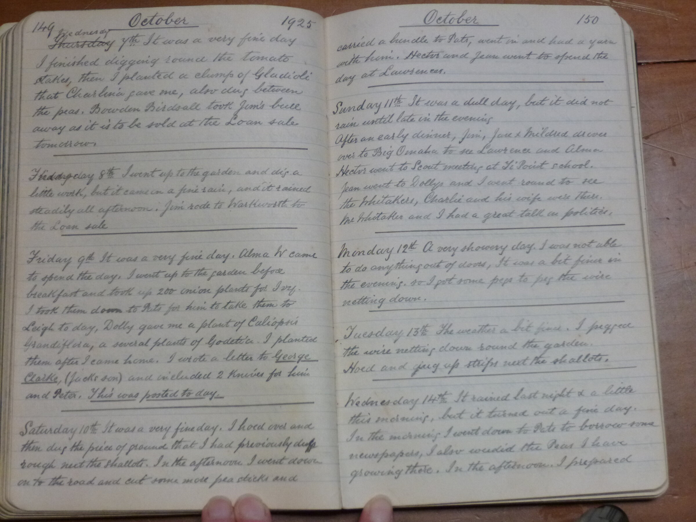 Original CS Clarke diary page