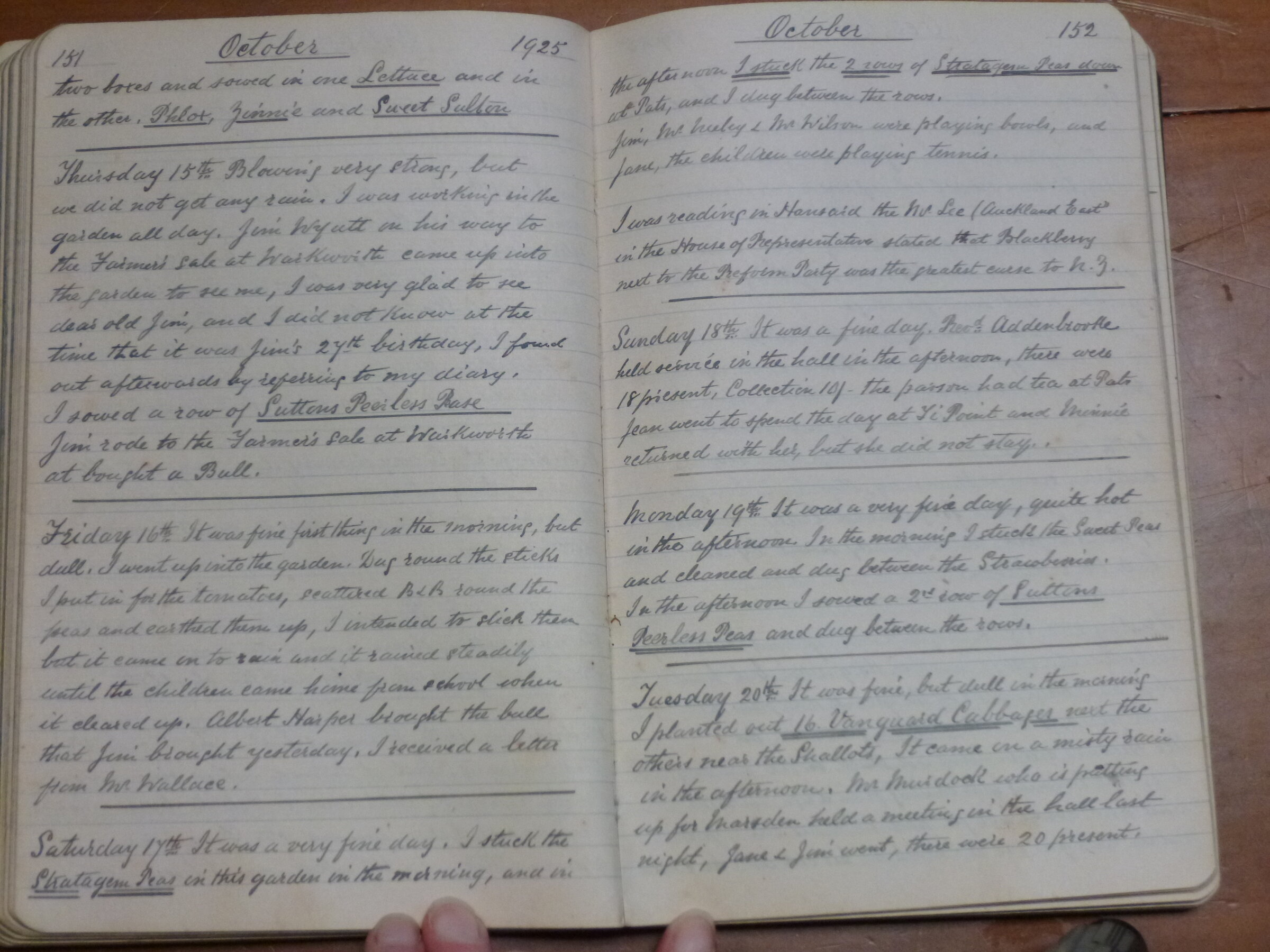 Original CS Clarke diary page