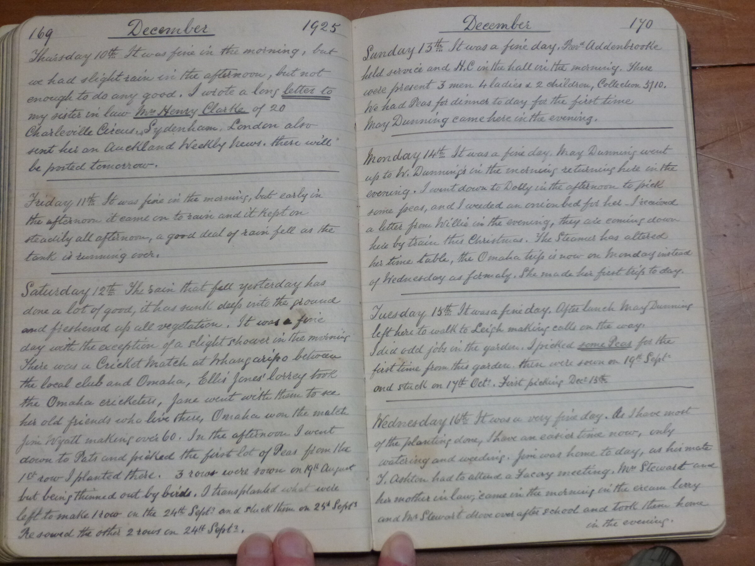 Original CS Clarke diary page
