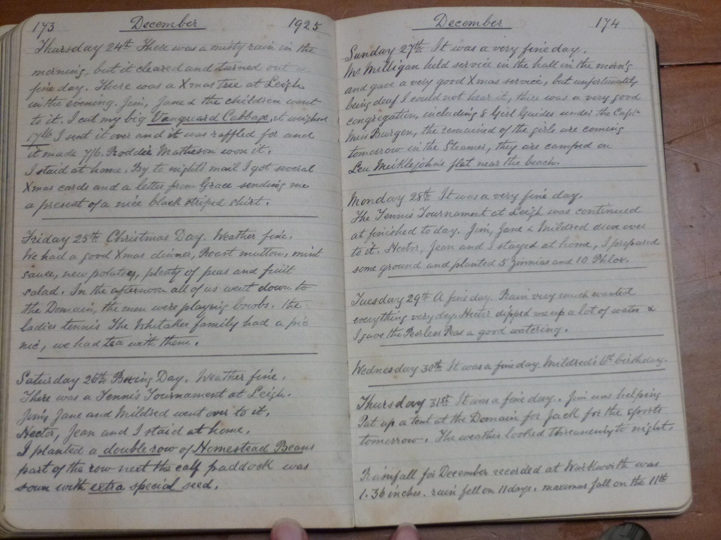 Original CS Clarke diary page