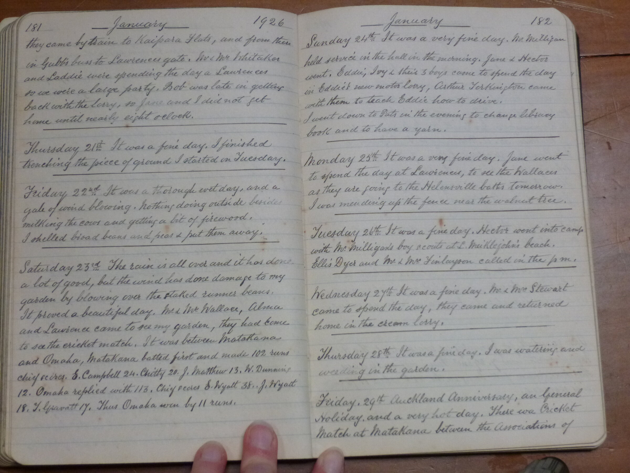 Original CS Clarke diary page