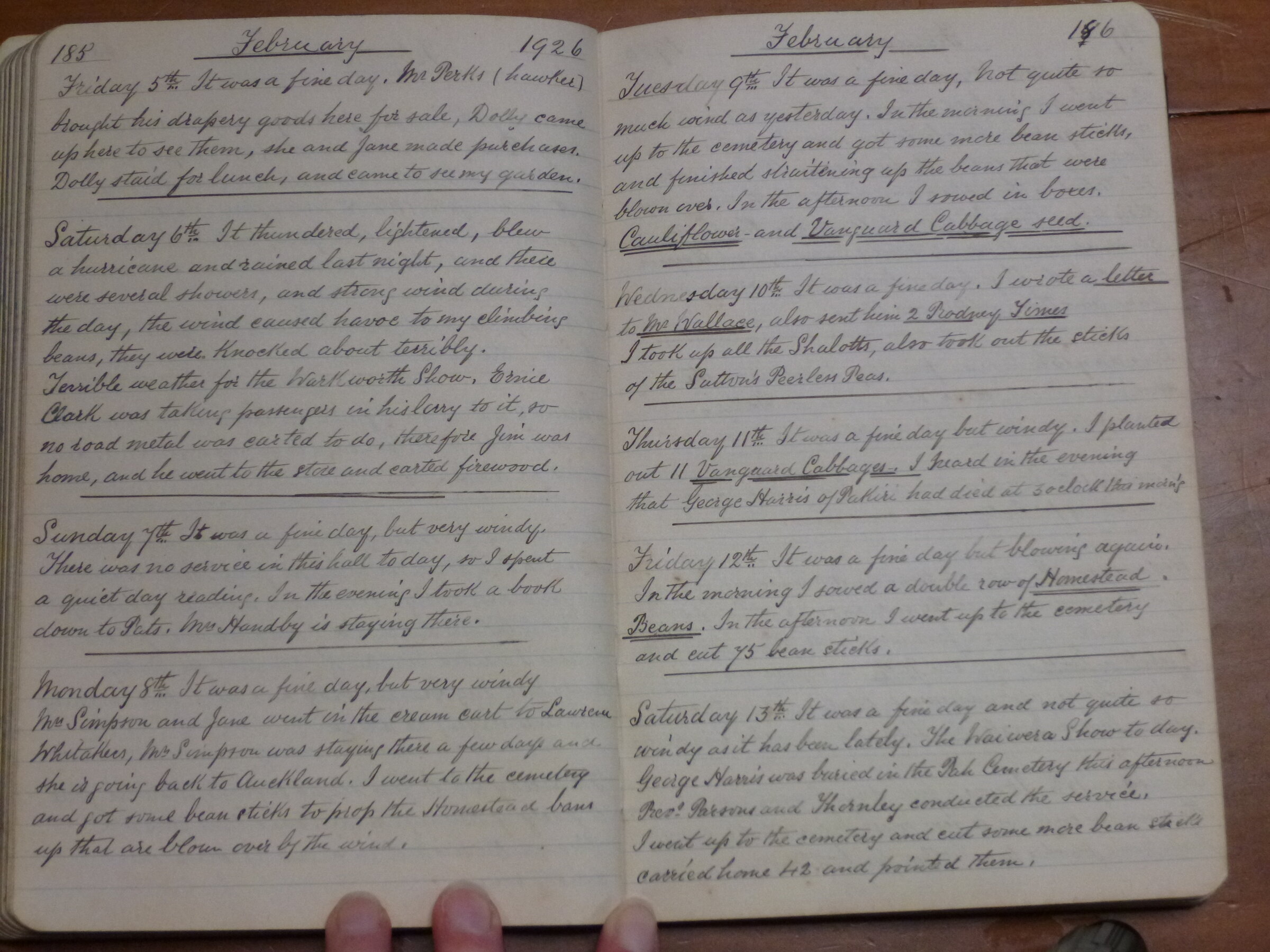 Original CS Clarke diary page