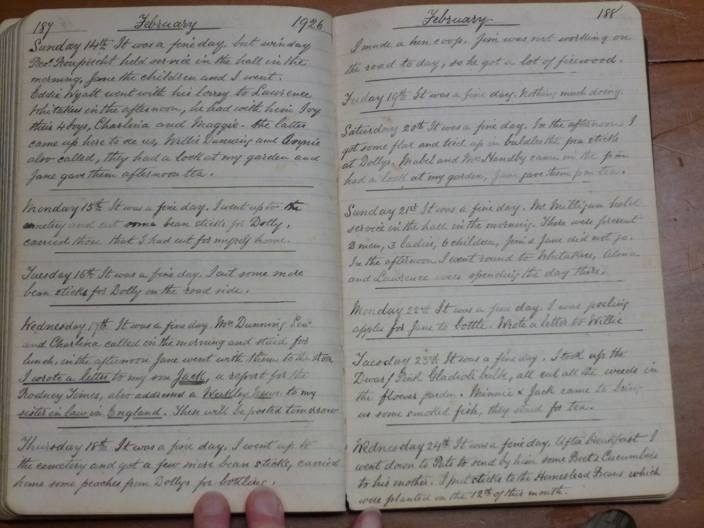 Original CS Clarke diary page