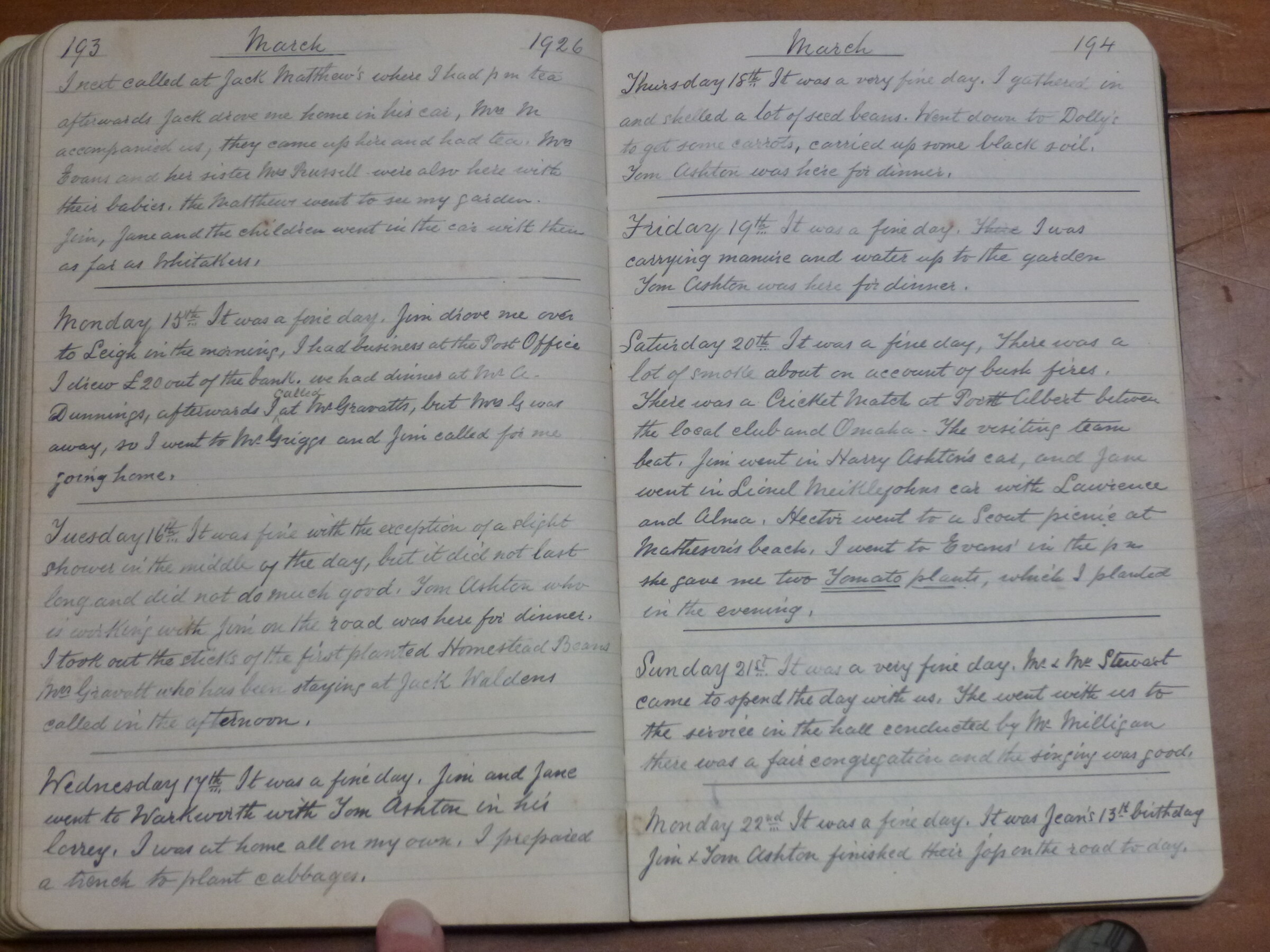 Original CS Clarke diary page