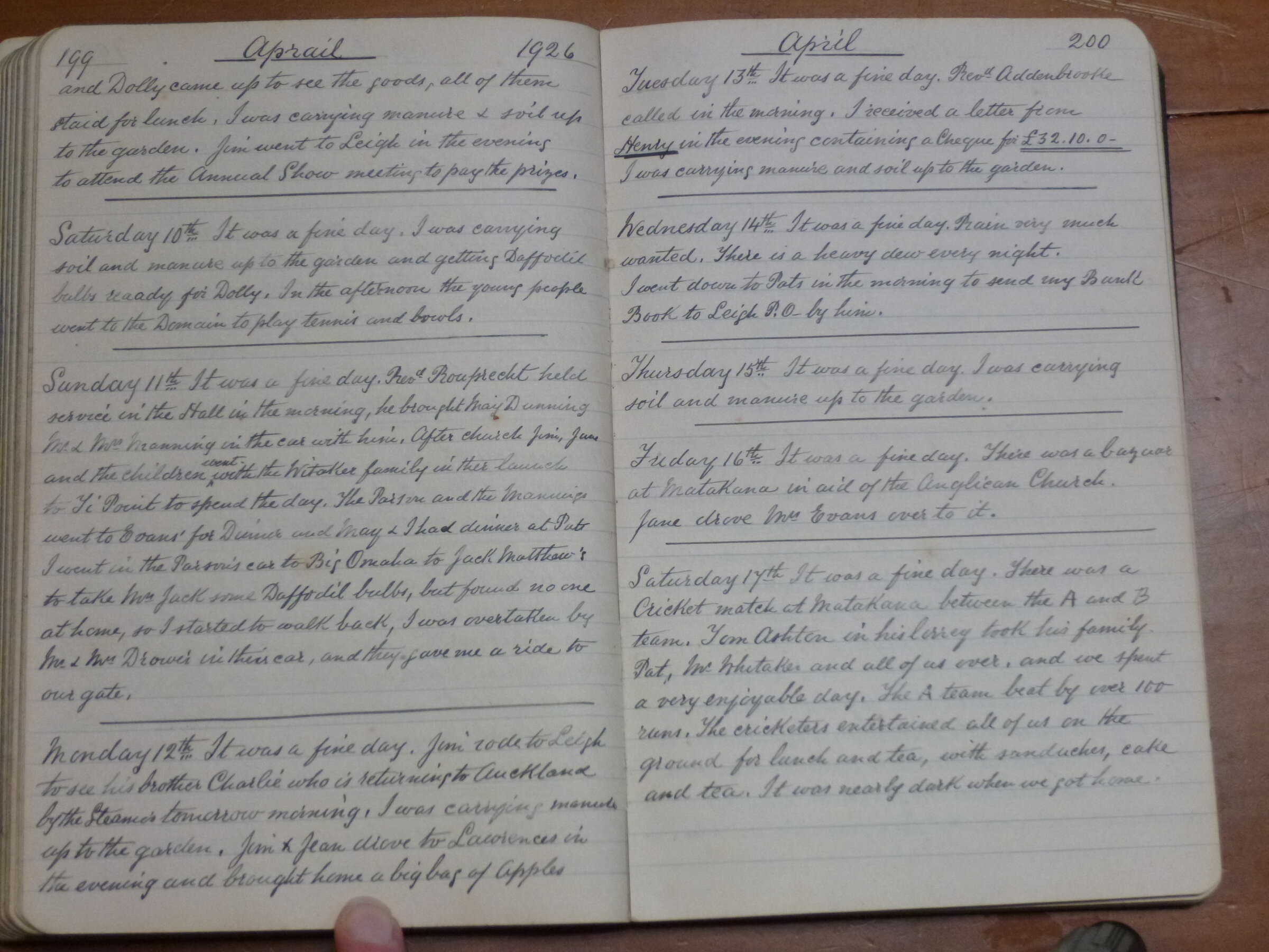Original CS Clarke diary page