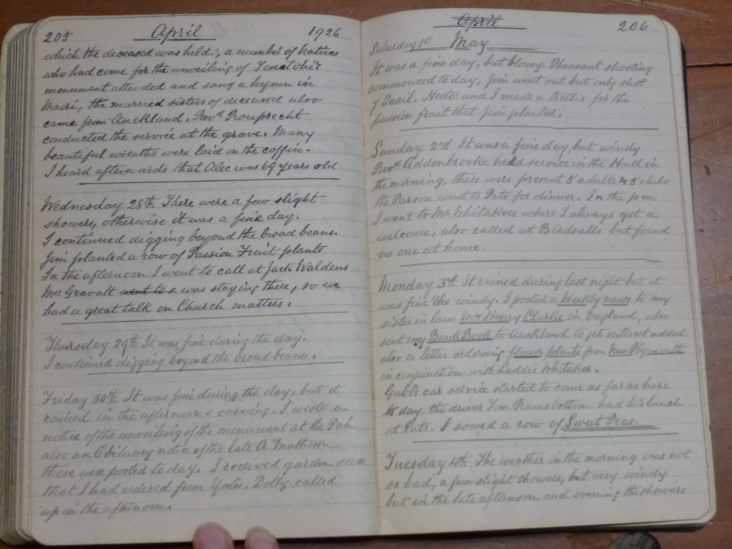 Original CS Clarke diary page