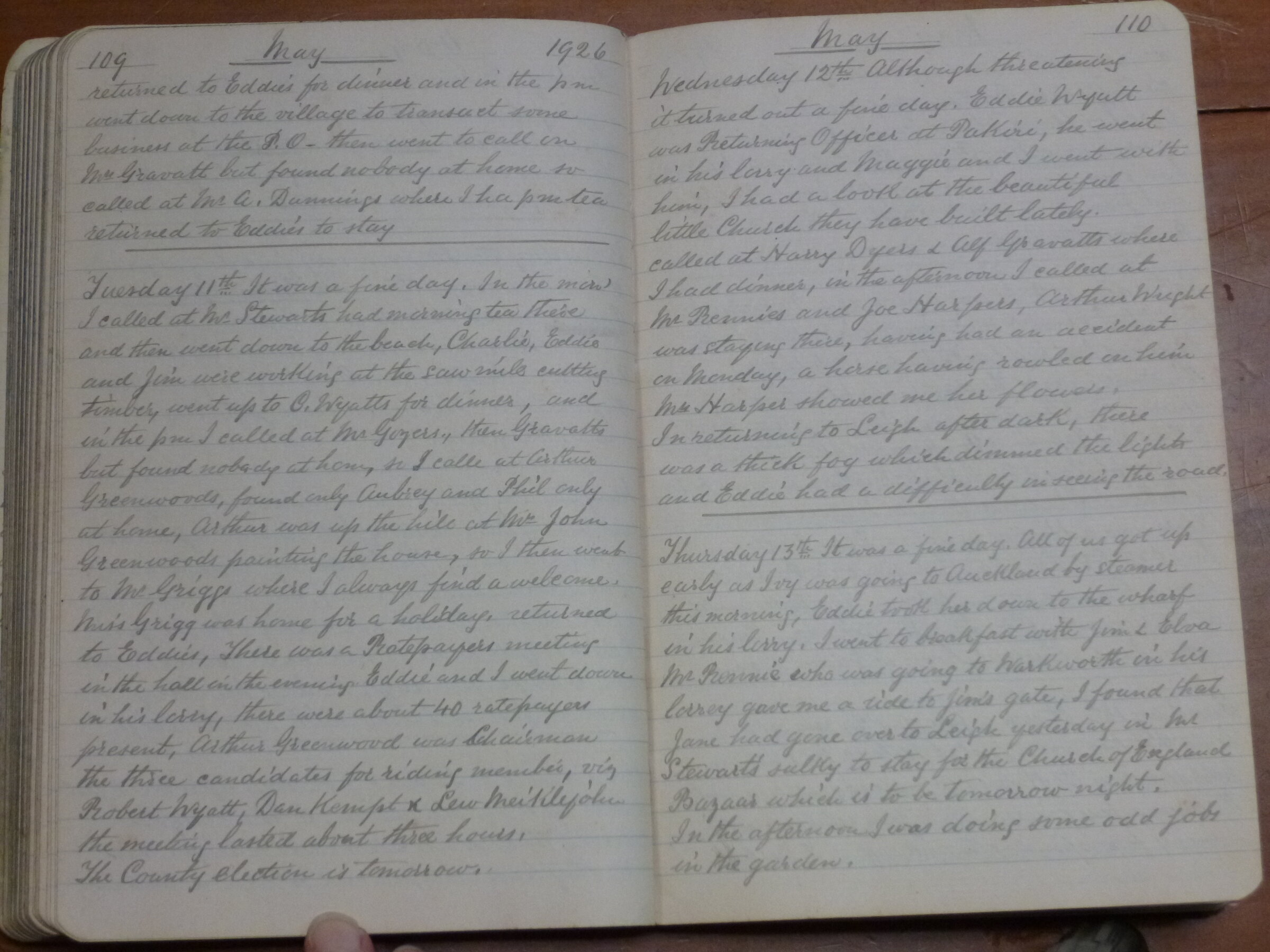 Original CS Clarke diary page