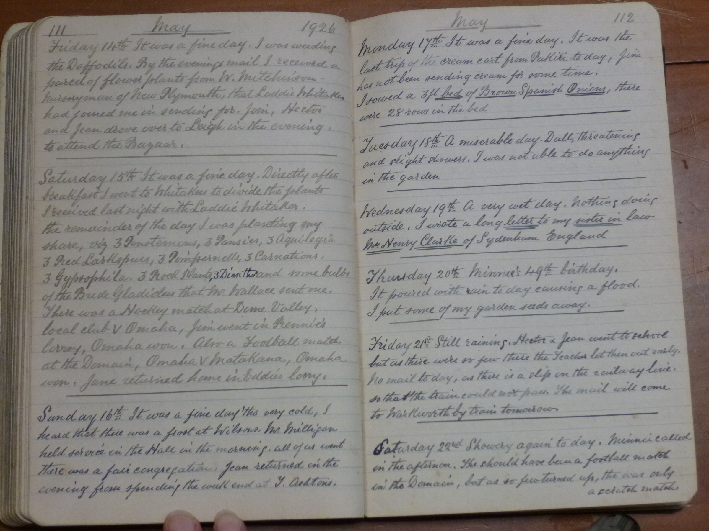 Original CS Clarke diary page