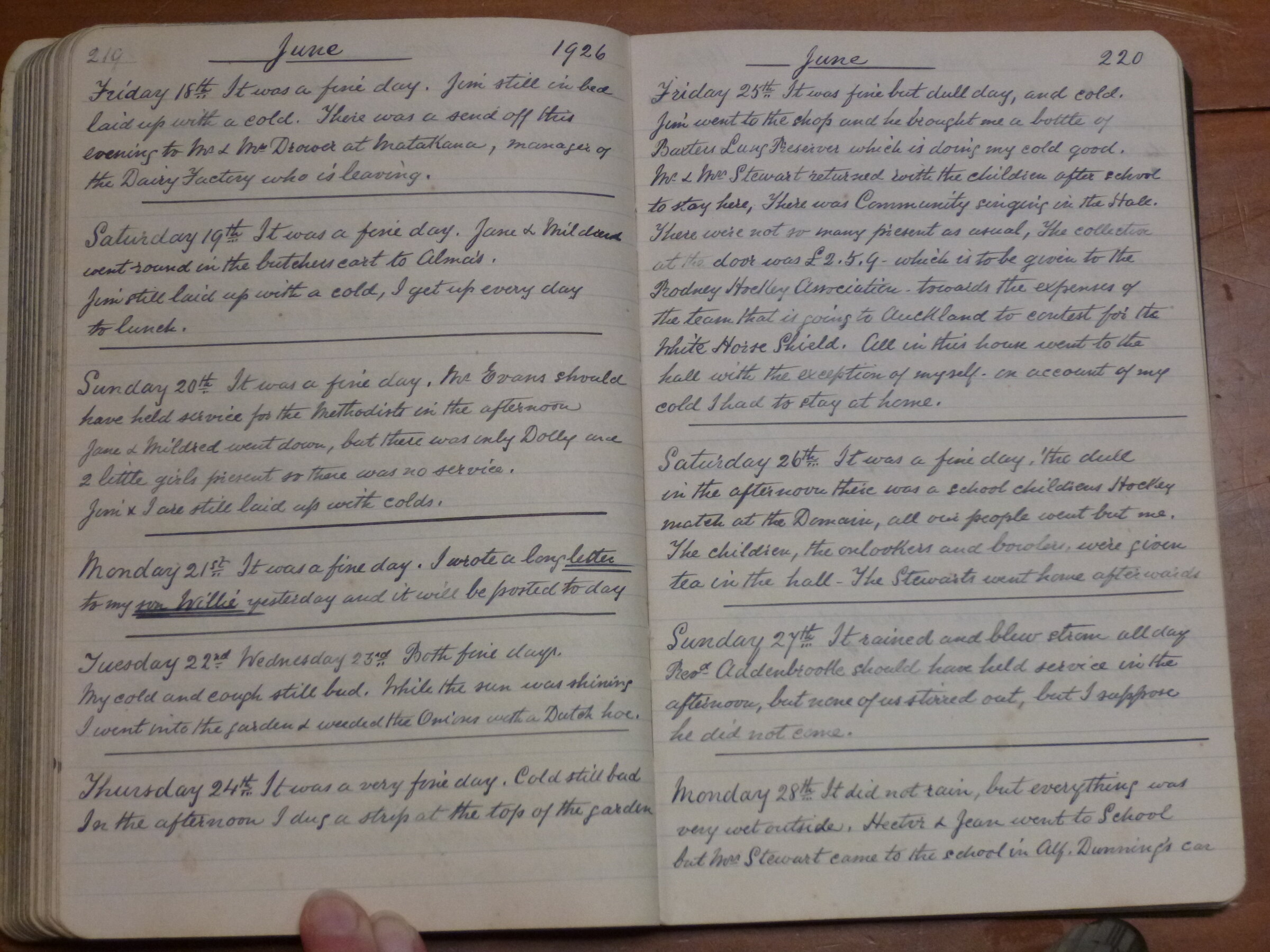 Original CS Clarke diary page