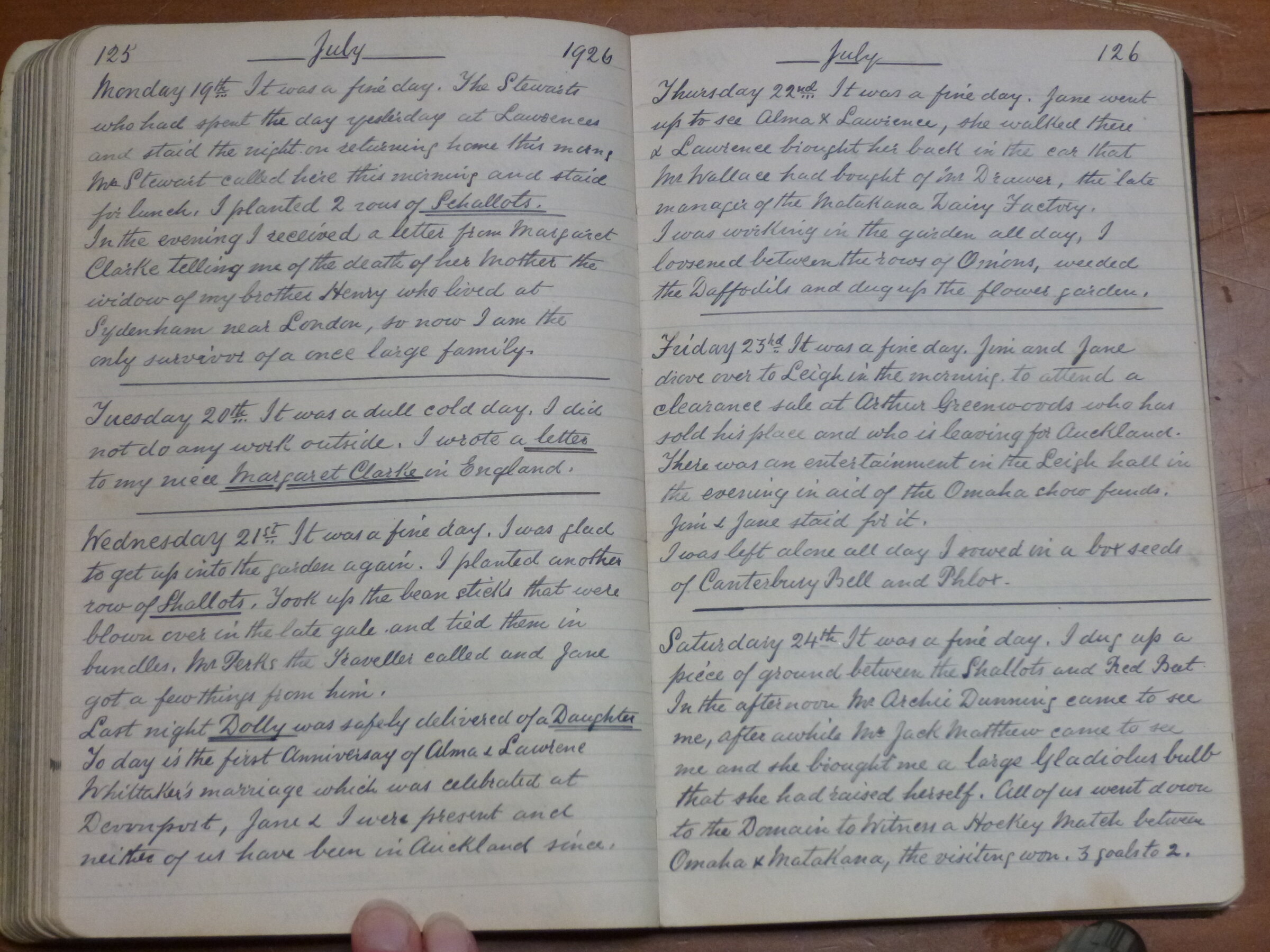 Original CS Clarke diary page