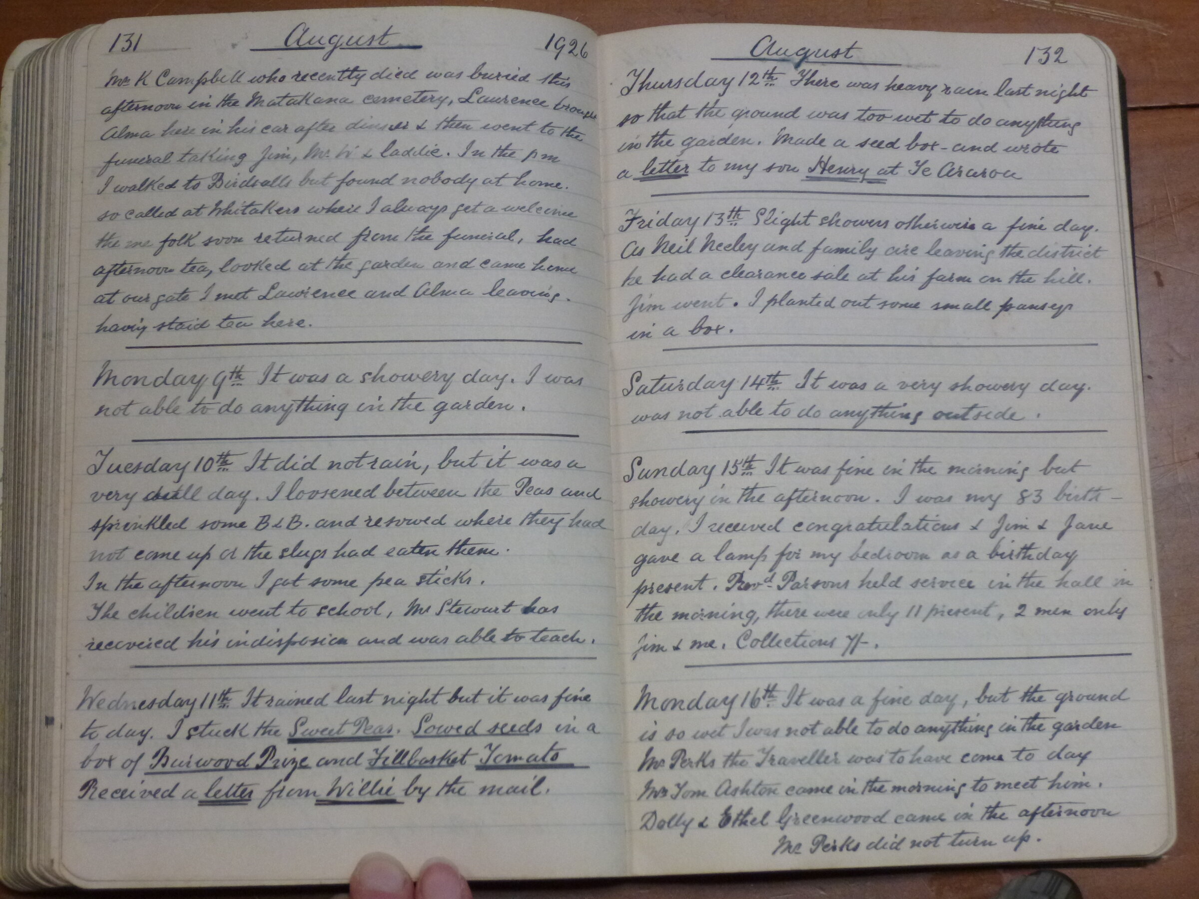 Original CS Clarke diary page