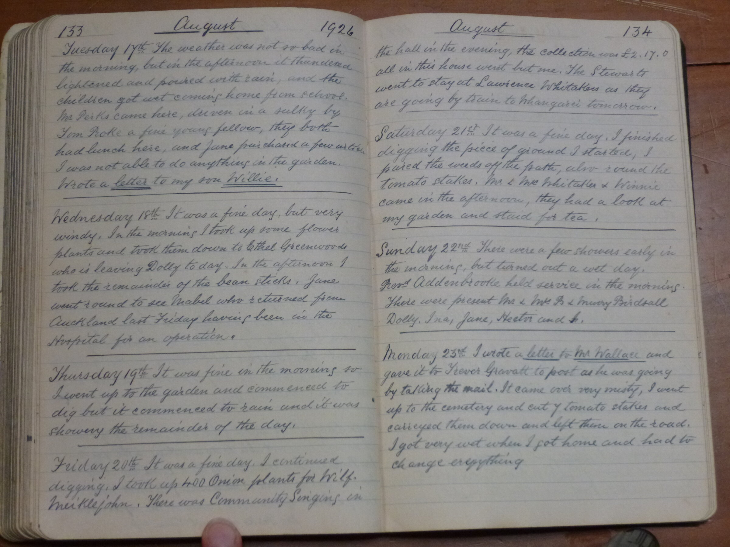Original CS Clarke diary page