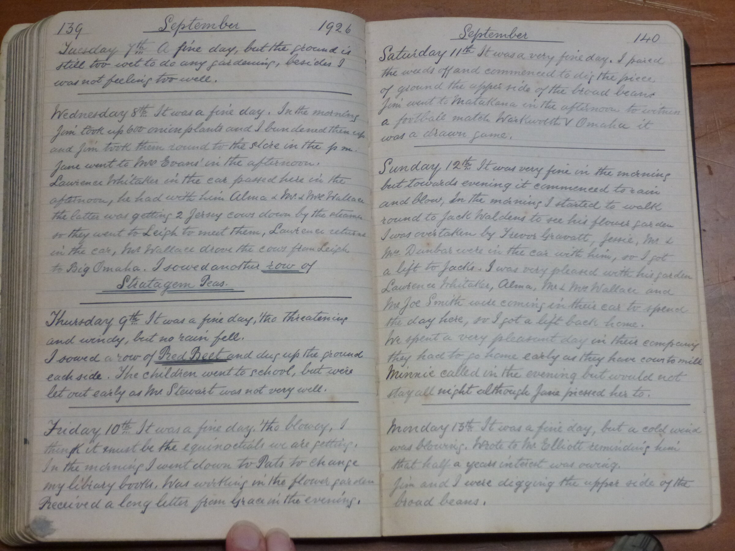 Original CS Clarke diary page