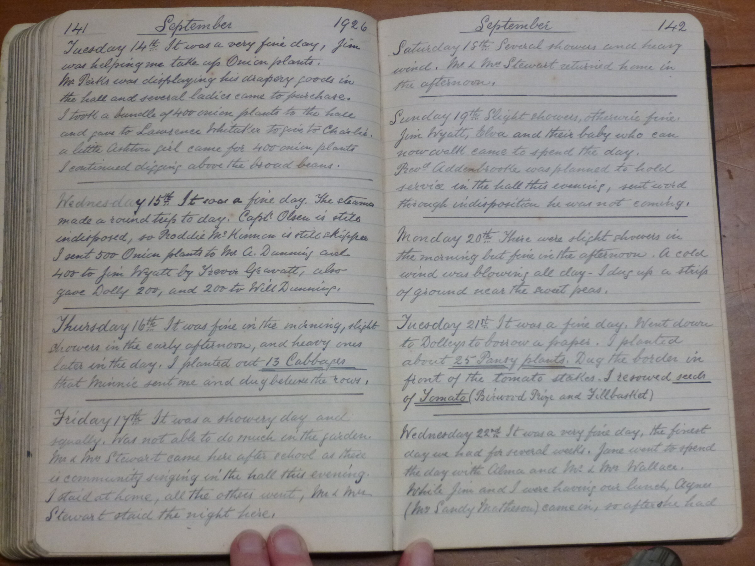 Original CS Clarke diary page