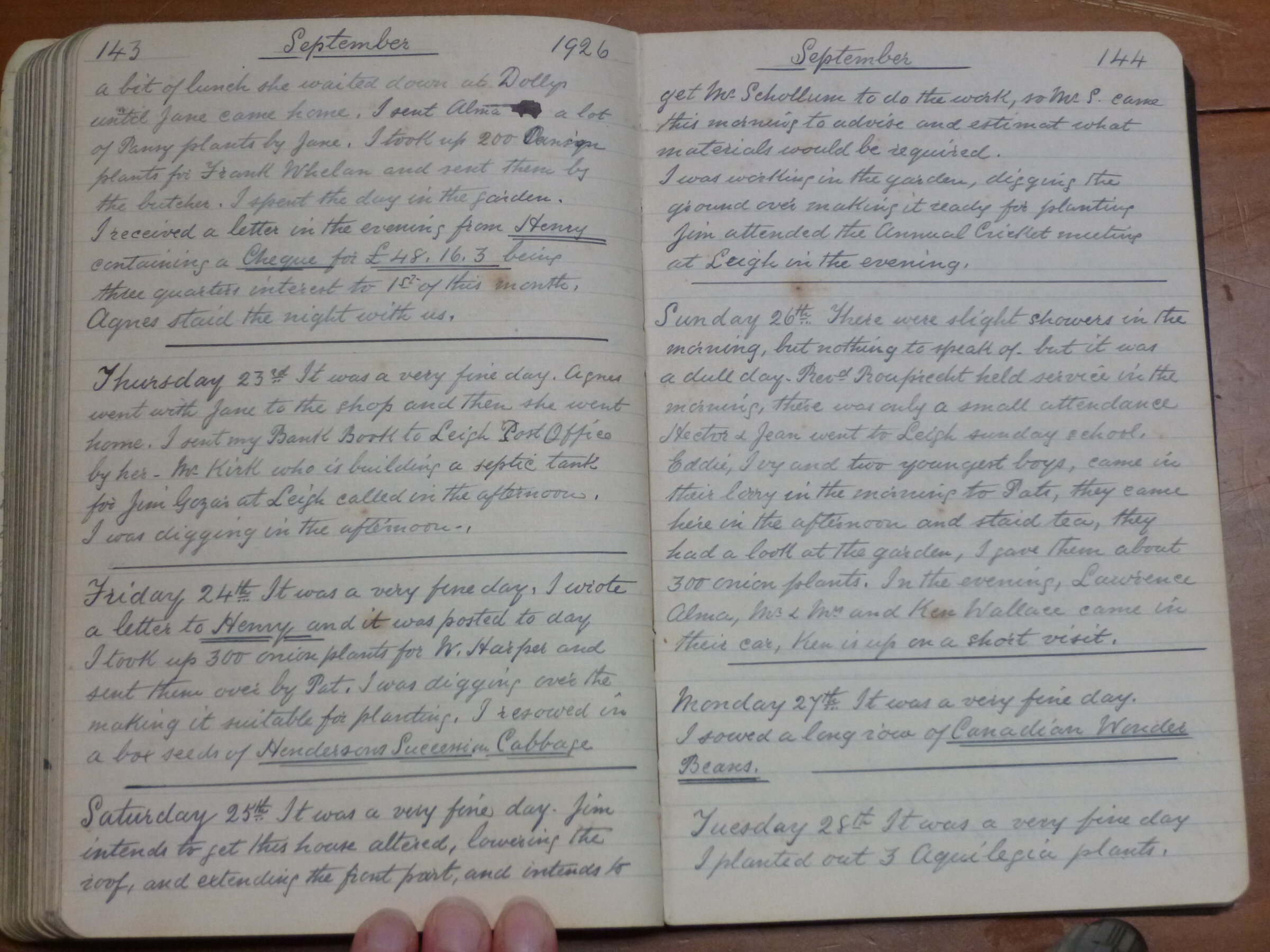 Original CS Clarke diary page