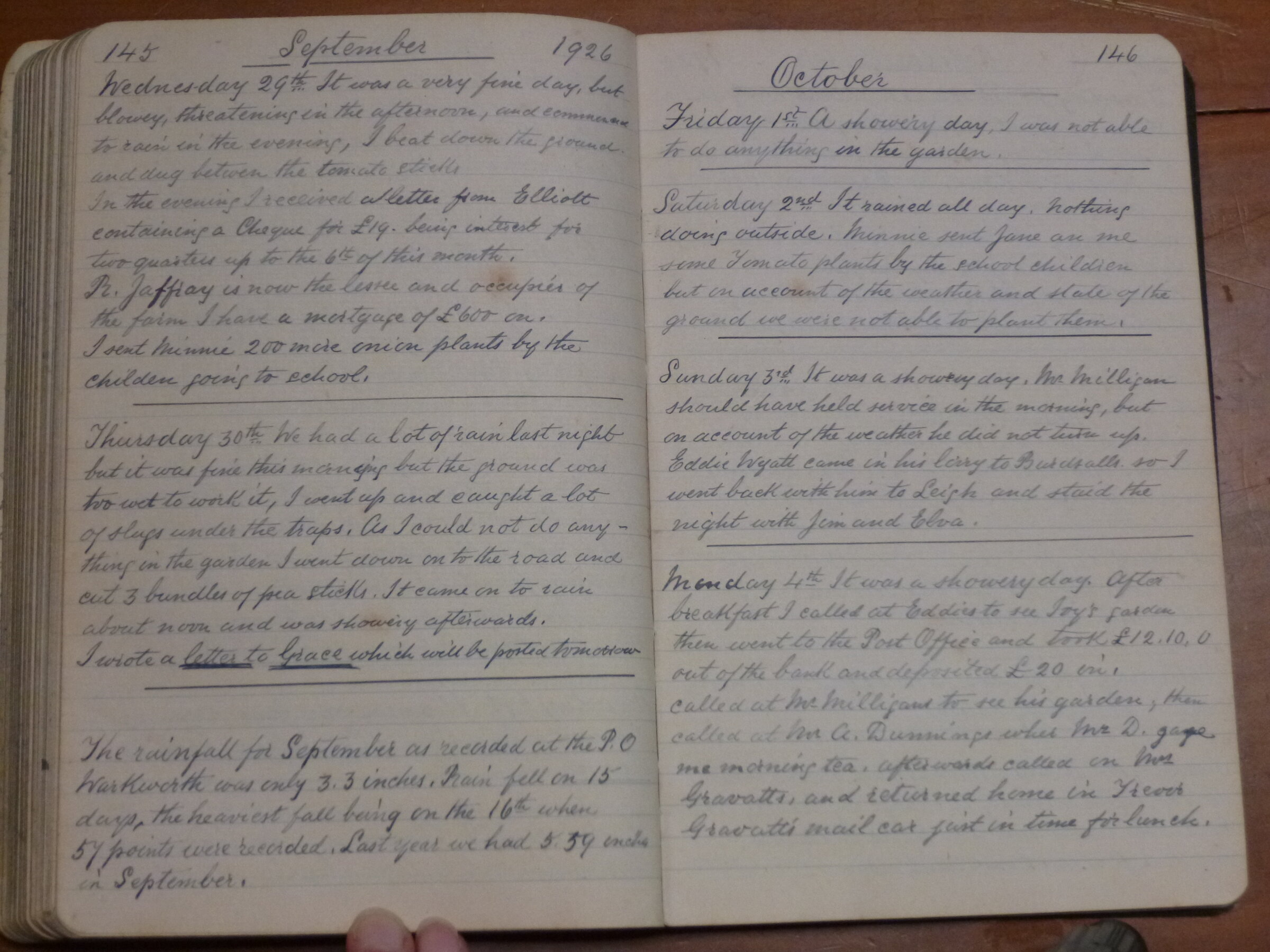 Original CS Clarke diary page