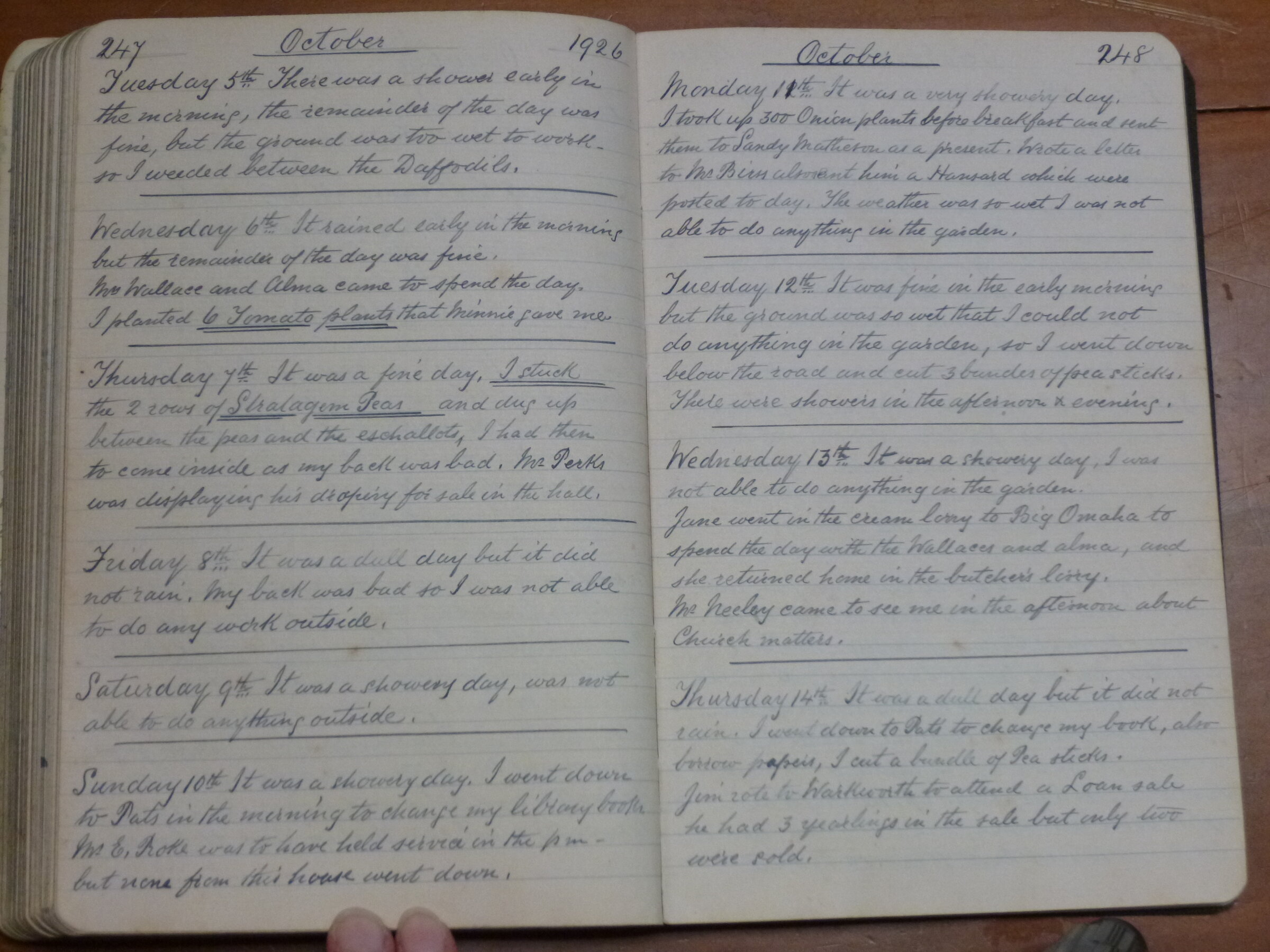 Original CS Clarke diary page