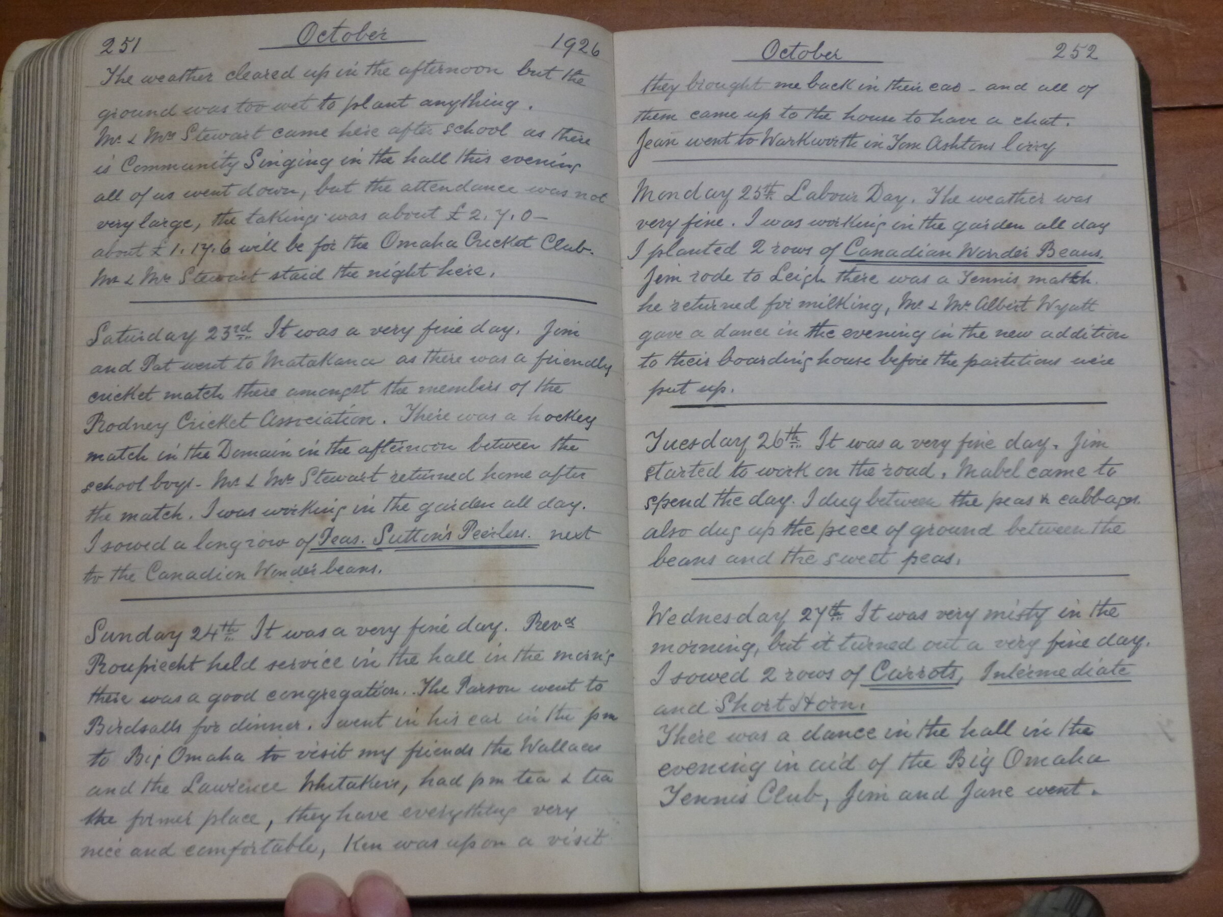 Original CS Clarke diary page