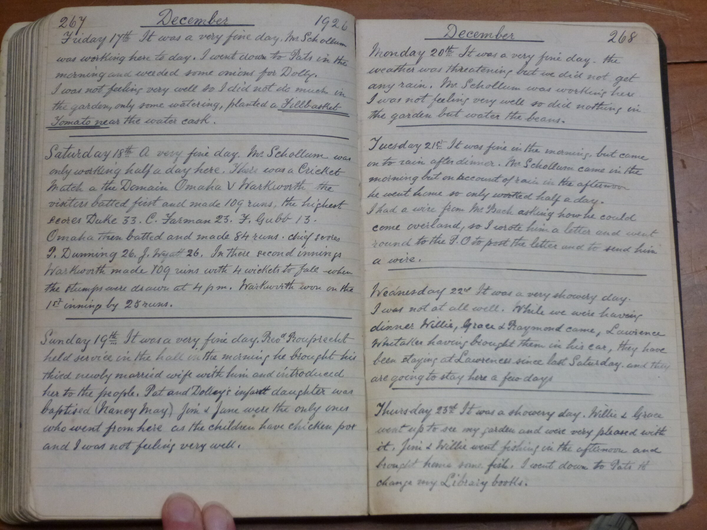 Original CS Clarke diary page