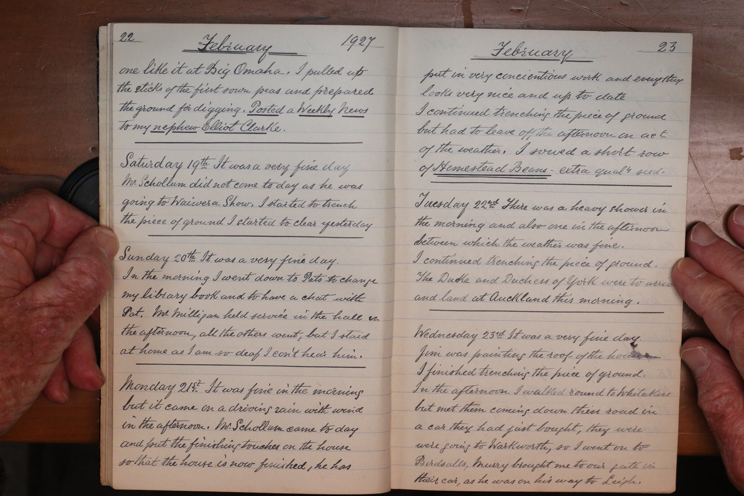 Original CS Clarke diary page