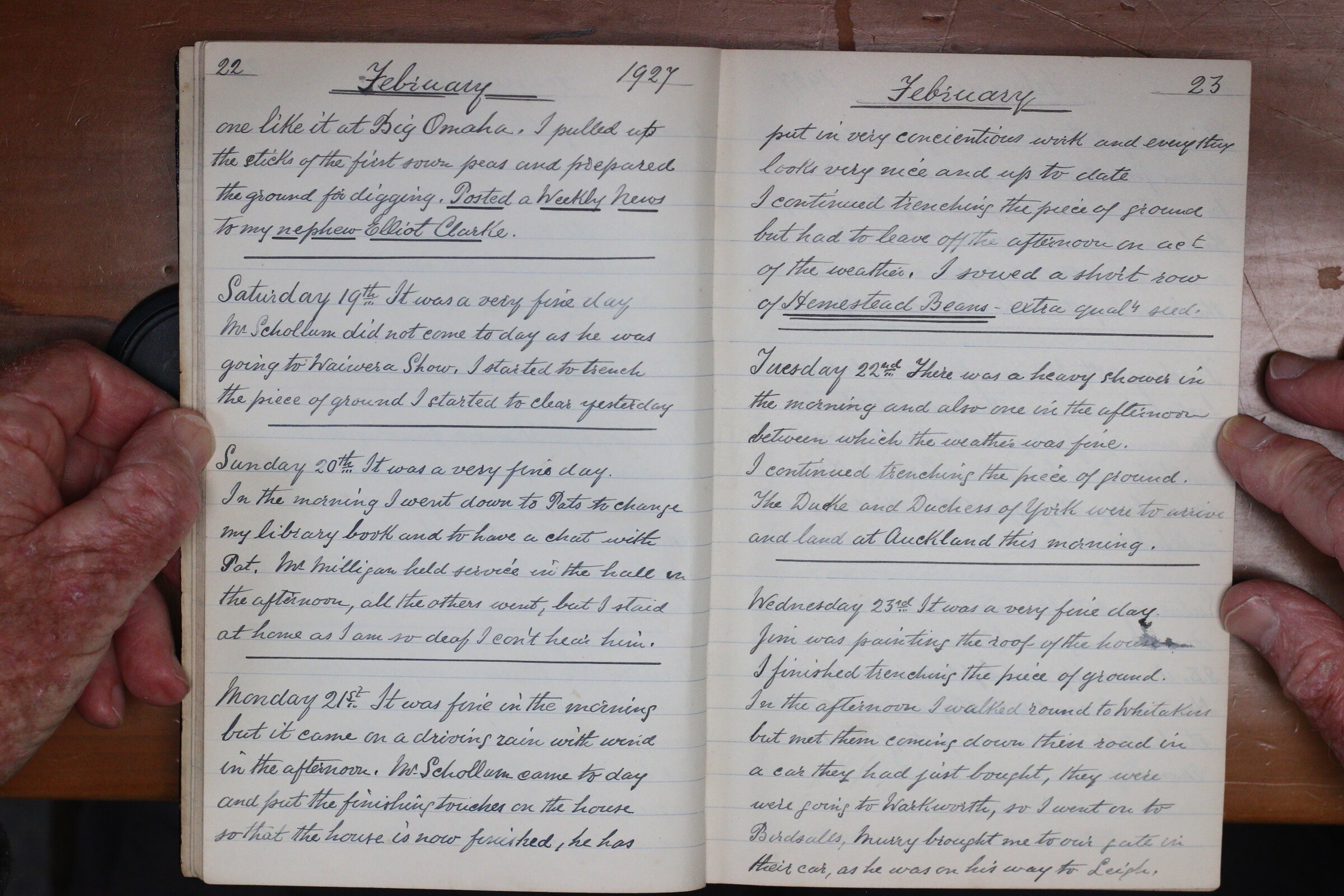 Original CS Clarke diary page